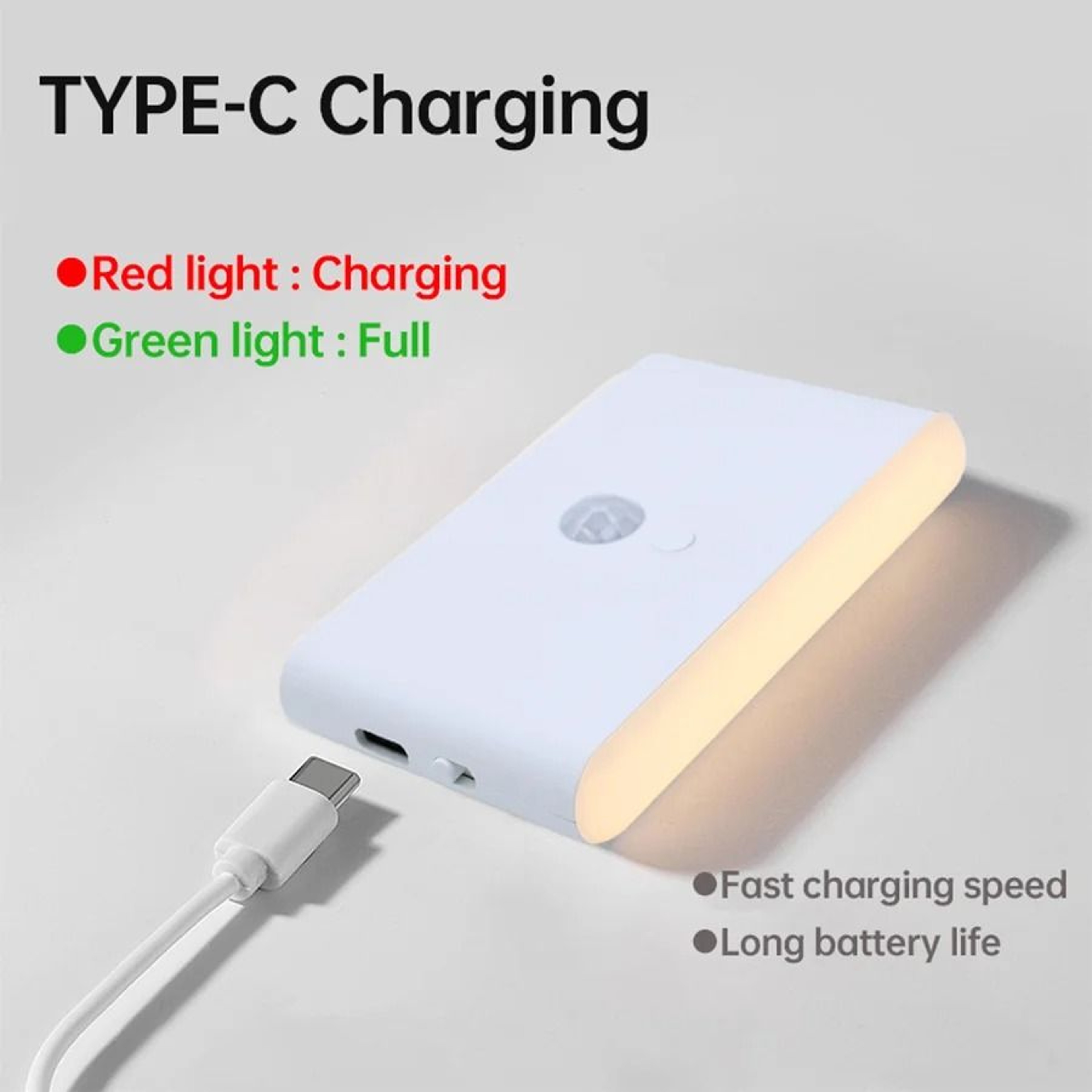 Wireless LED Motion Sensor Wall Lamp And Cabinet Light With Type C USB Rechargeable Battery For Sta 2