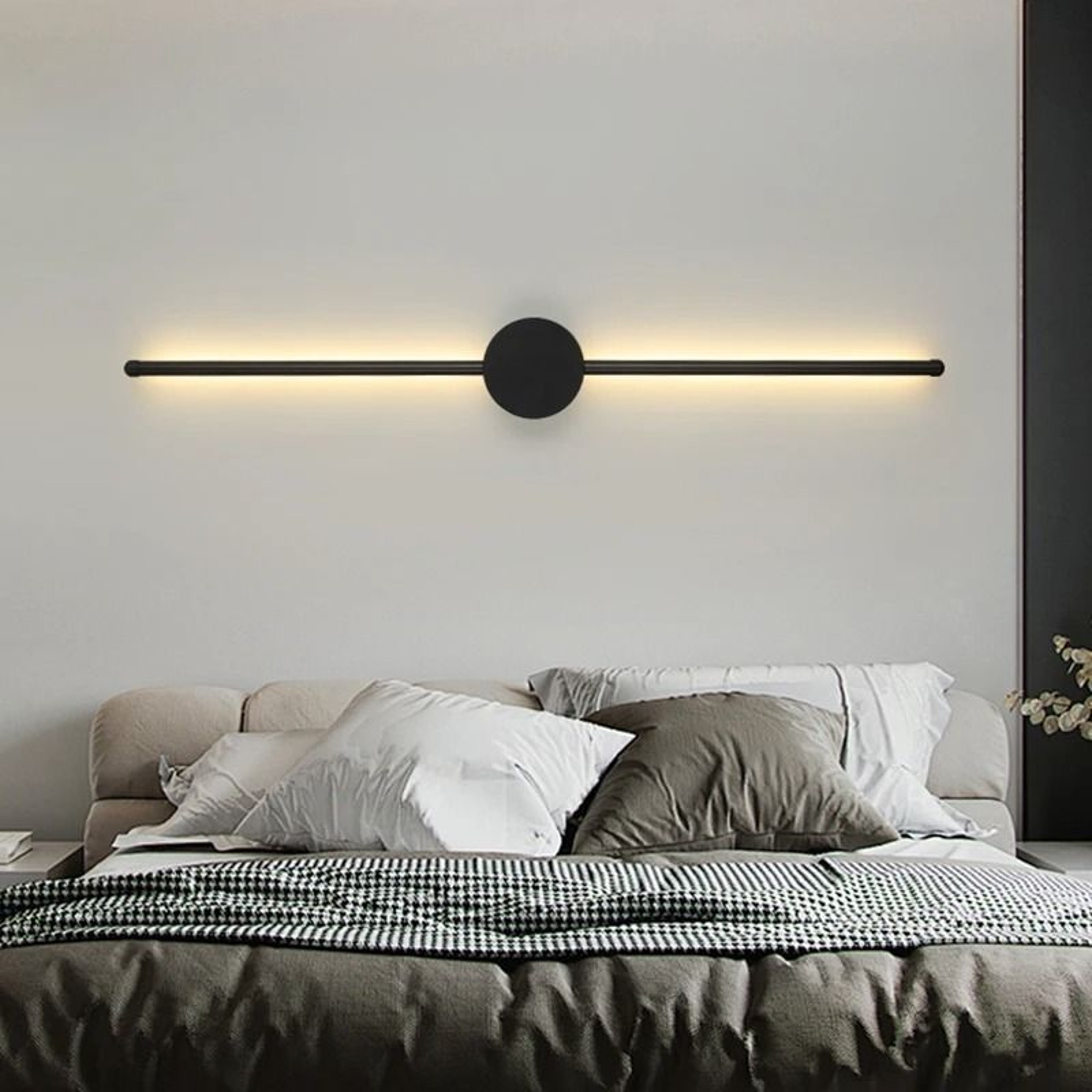 Modern Long Black I Shaped LED Wall Light Sconce For Bedroom Living Room And Corridor 2