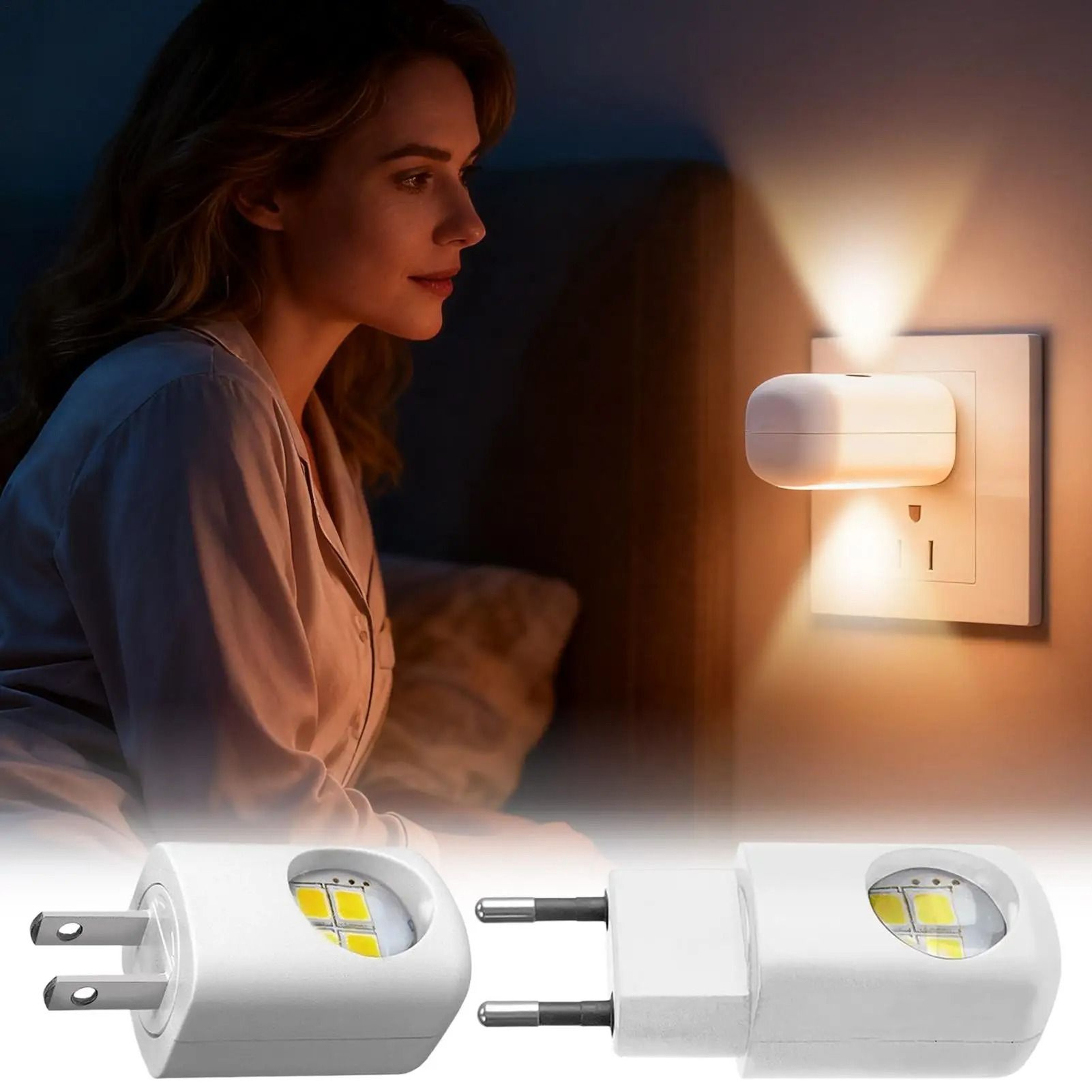 Compact LED Plug In Night Light With Dusk To Dawn Sensor 1