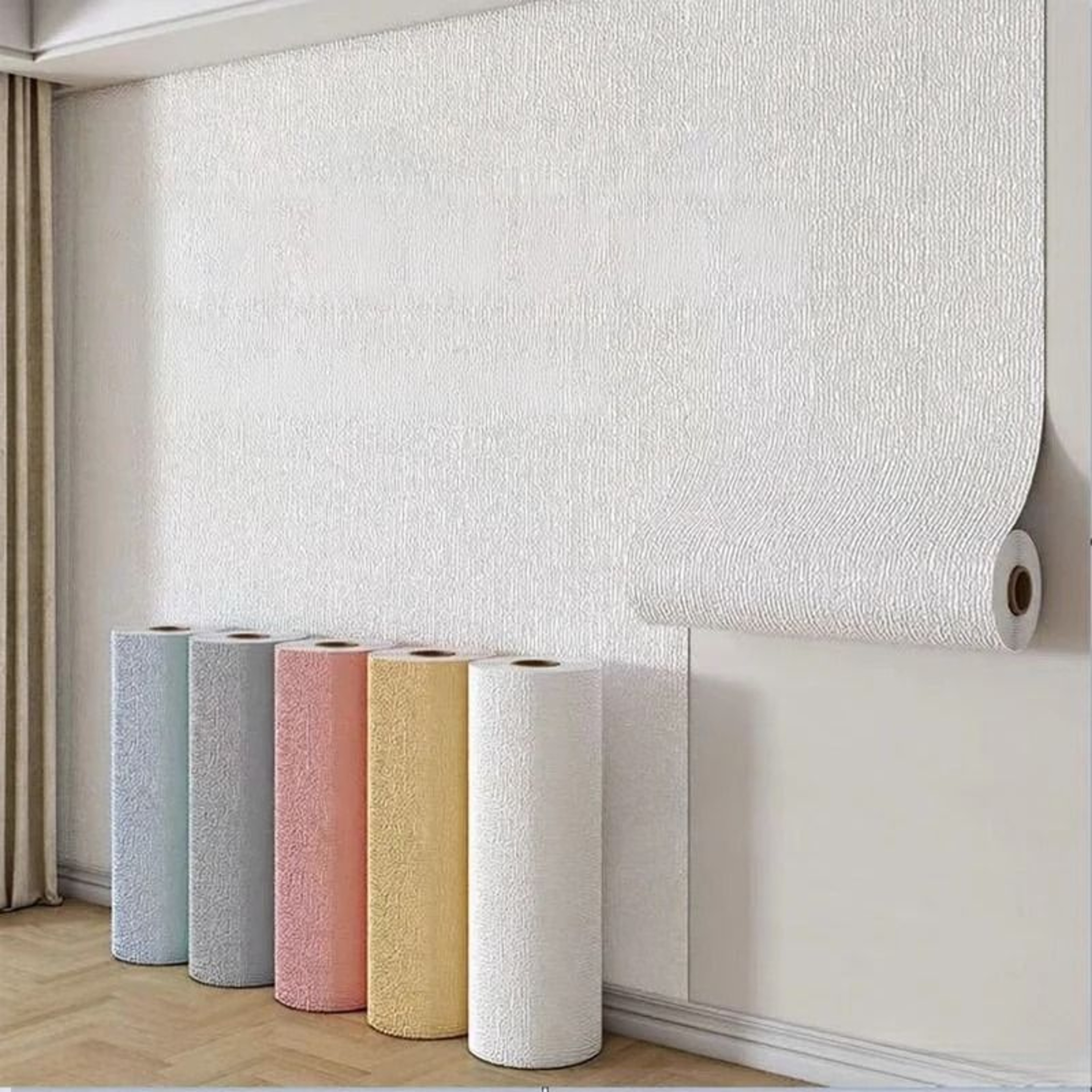 3D Continuous Self Adhesive Linen Wallpaper Waterproof Wall Sticker For Bedroom Living Room And Kit 2