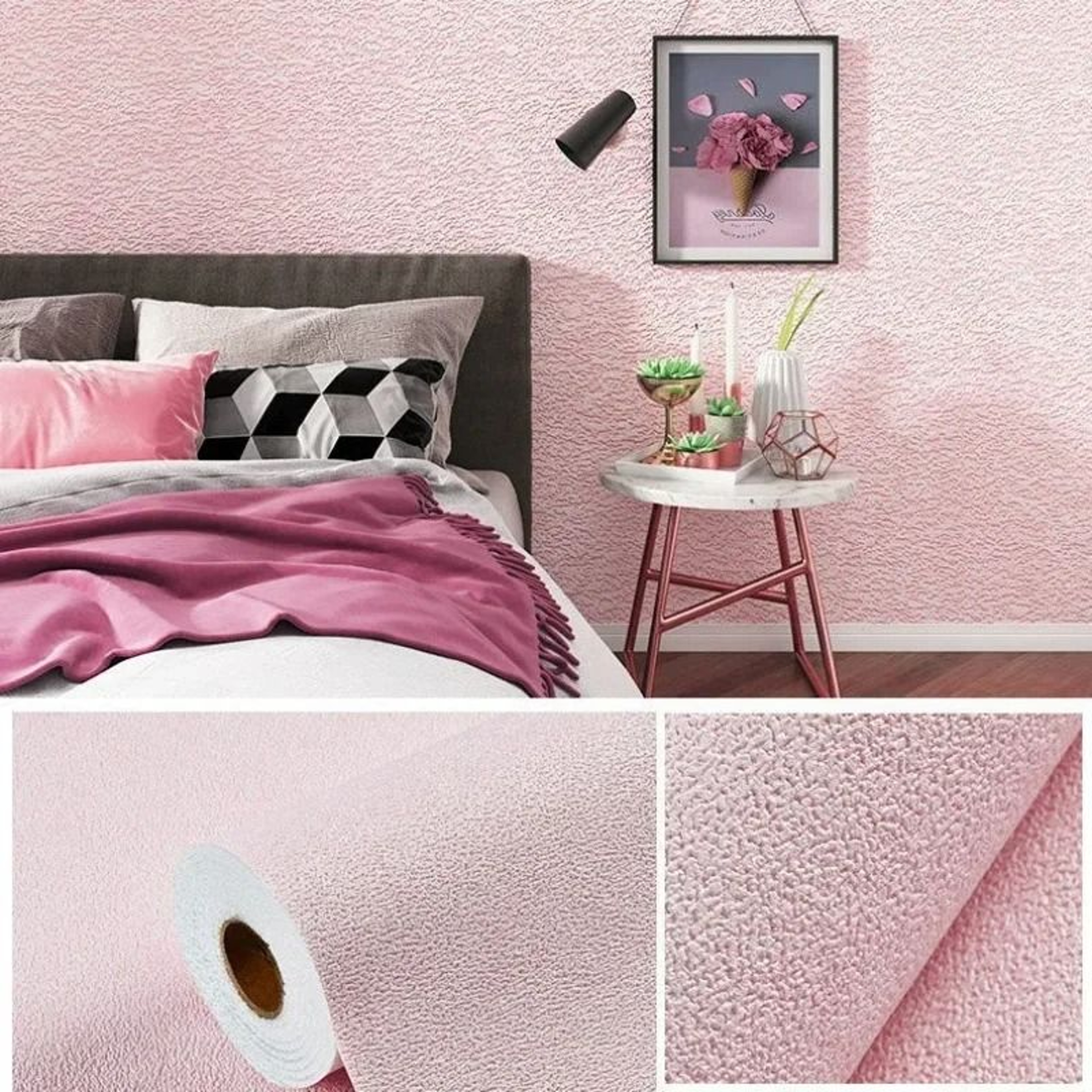 3D Continuous Self Adhesive Linen Wallpaper Waterproof Wall Sticker For Bedroom Living Room And Kit 11
