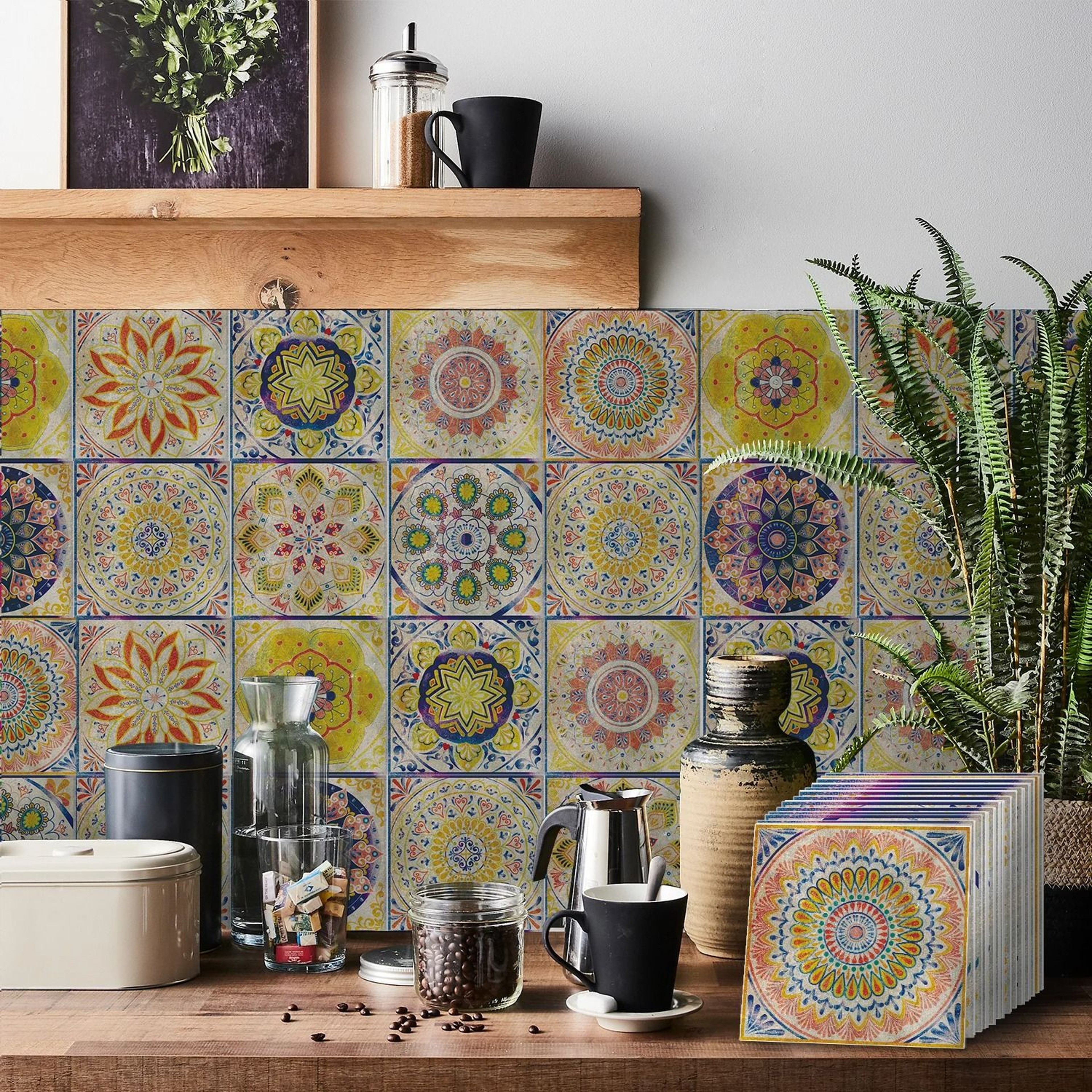 24Piece Set Tile Self Adhesive Waterproof Wall Stickers For Kitchen Backsplash Living Room And Bedr 17