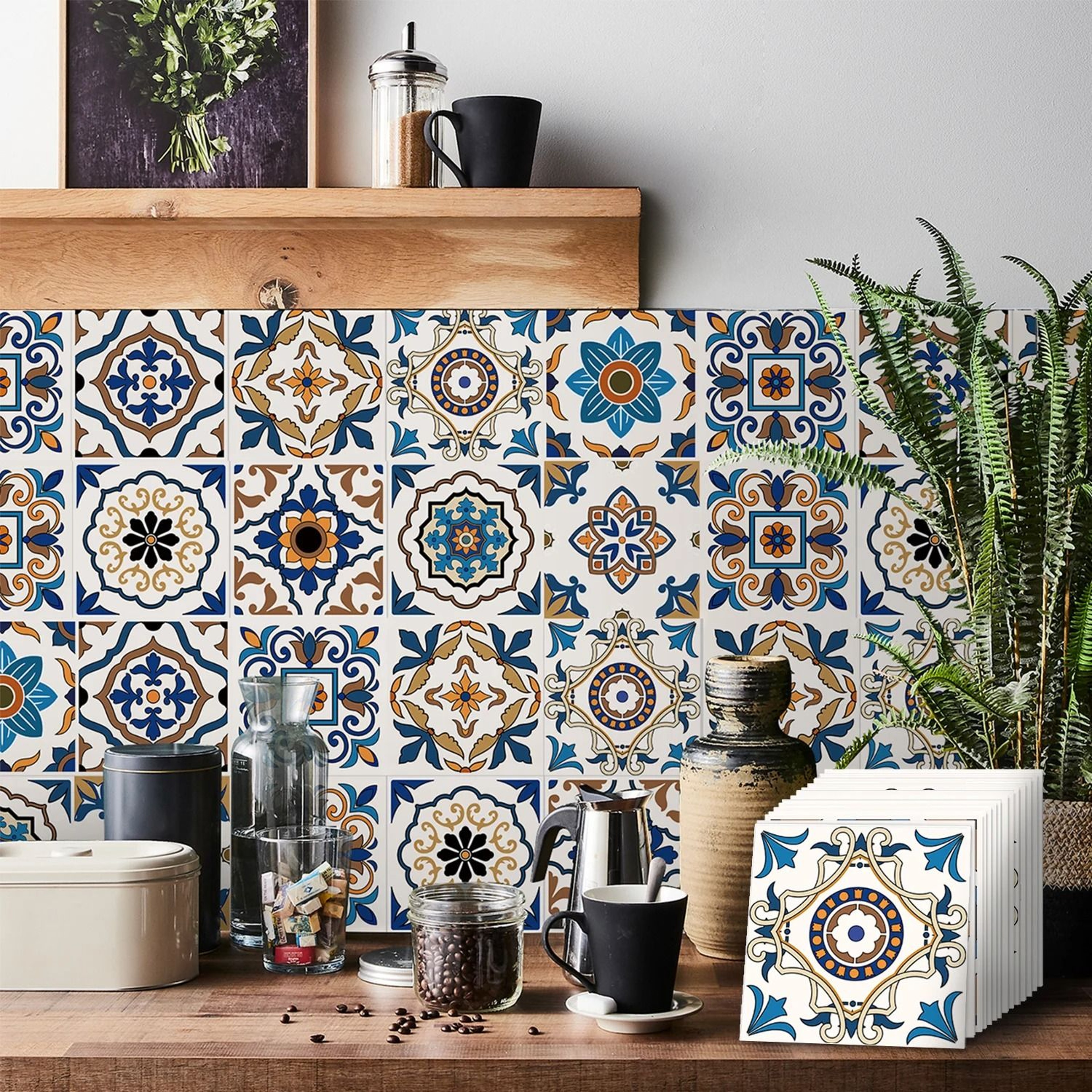 24Piece Set Tile Self Adhesive Waterproof Wall Stickers For Kitchen Backsplash Living Room And Bedr 14