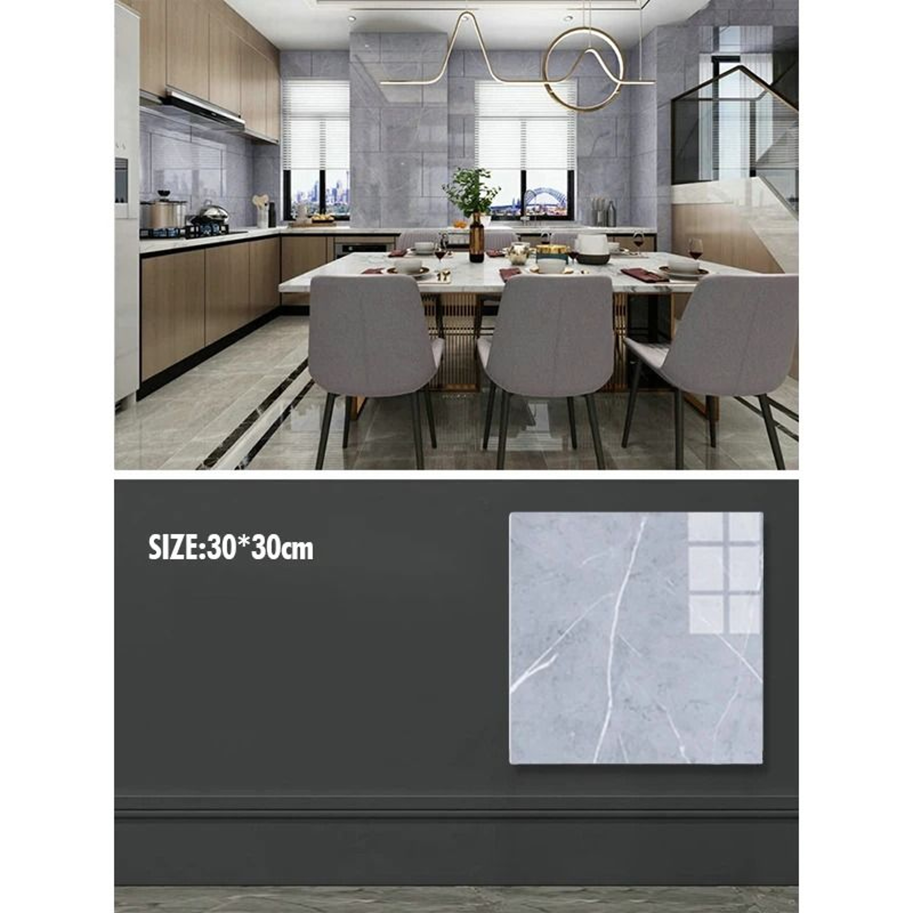 Waterproof Marble Tile PVC Self Adhesive Vinyl Wall Stickers For Bathroom Kitchen And Cupboard Back 13