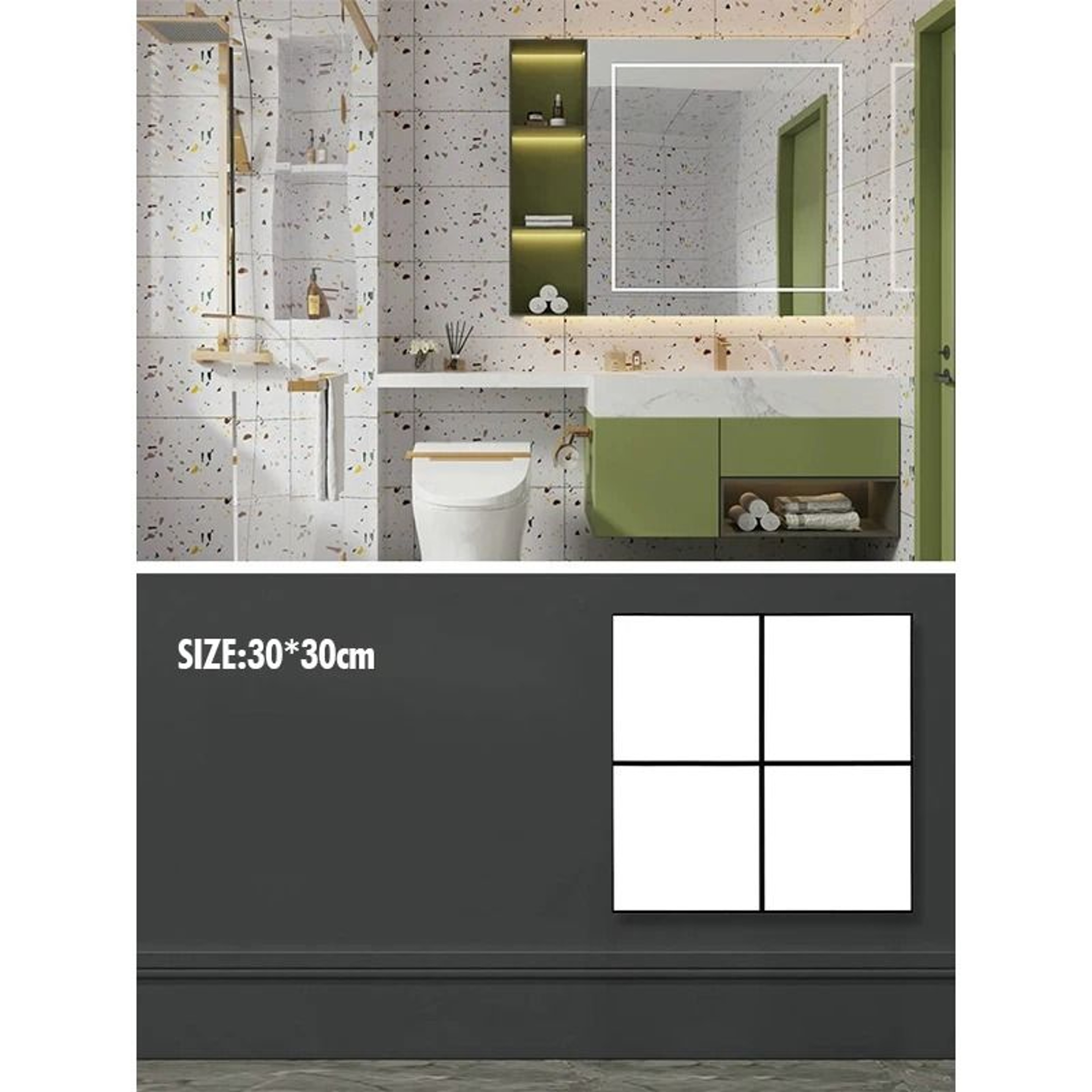 Waterproof Marble Tile PVC Self Adhesive Vinyl Wall Stickers For Bathroom Kitchen And Cupboard Back 20