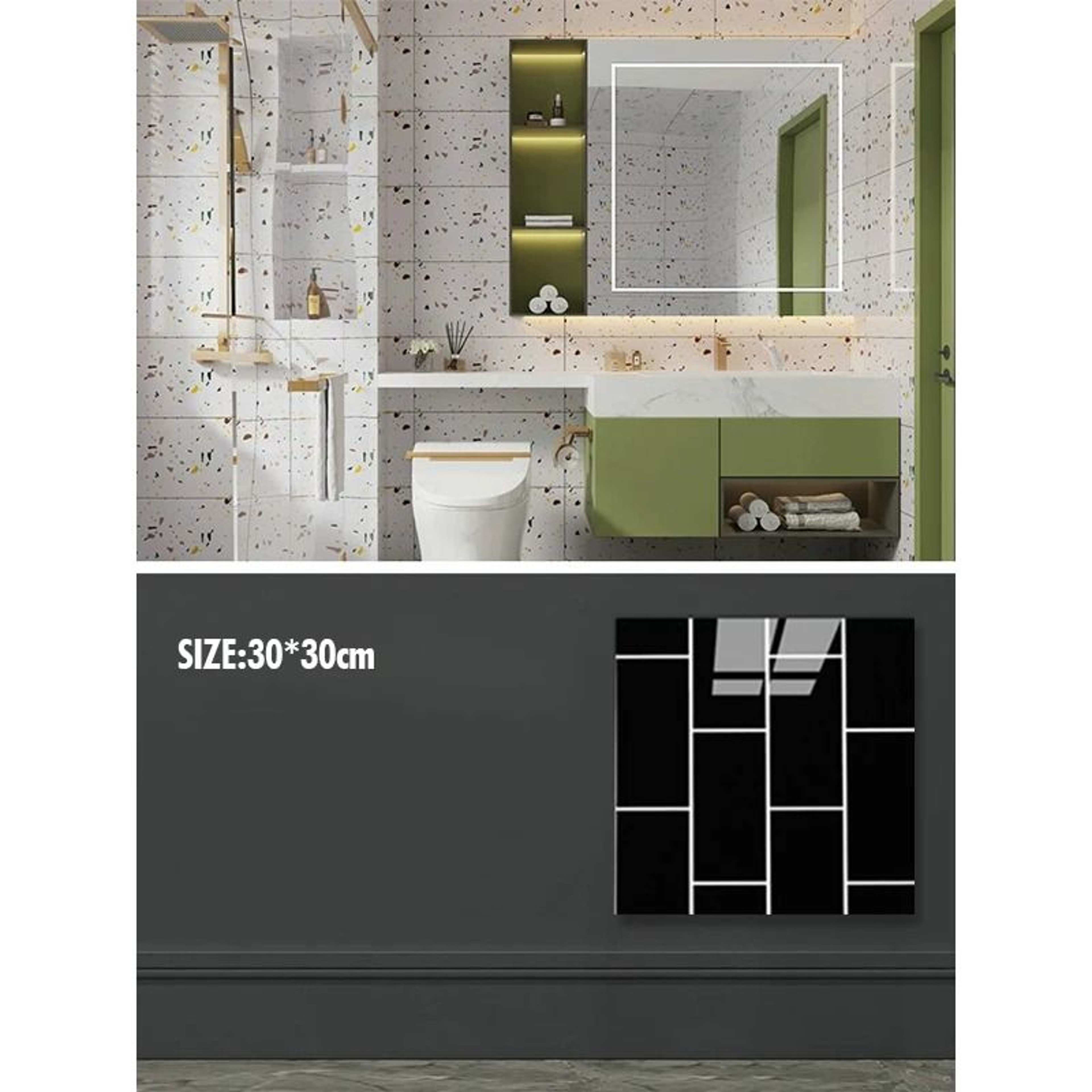 Waterproof Marble Tile PVC Self Adhesive Vinyl Wall Stickers For Bathroom Kitchen And Cupboard Back 24