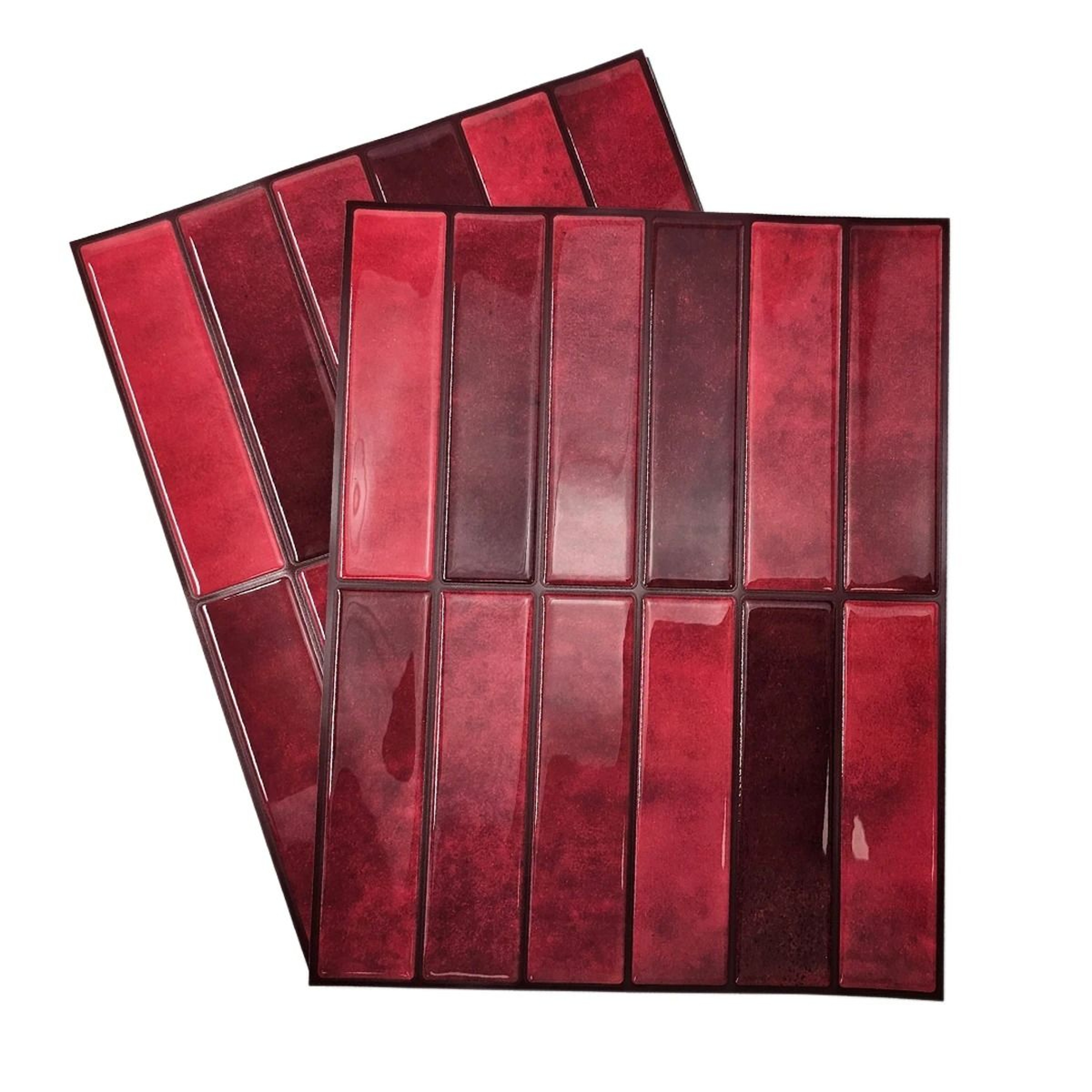 Burgundy 3D Peel And Stick Tile Sticker Backsplash For Kitchen And Bathroom Wall Decor 1