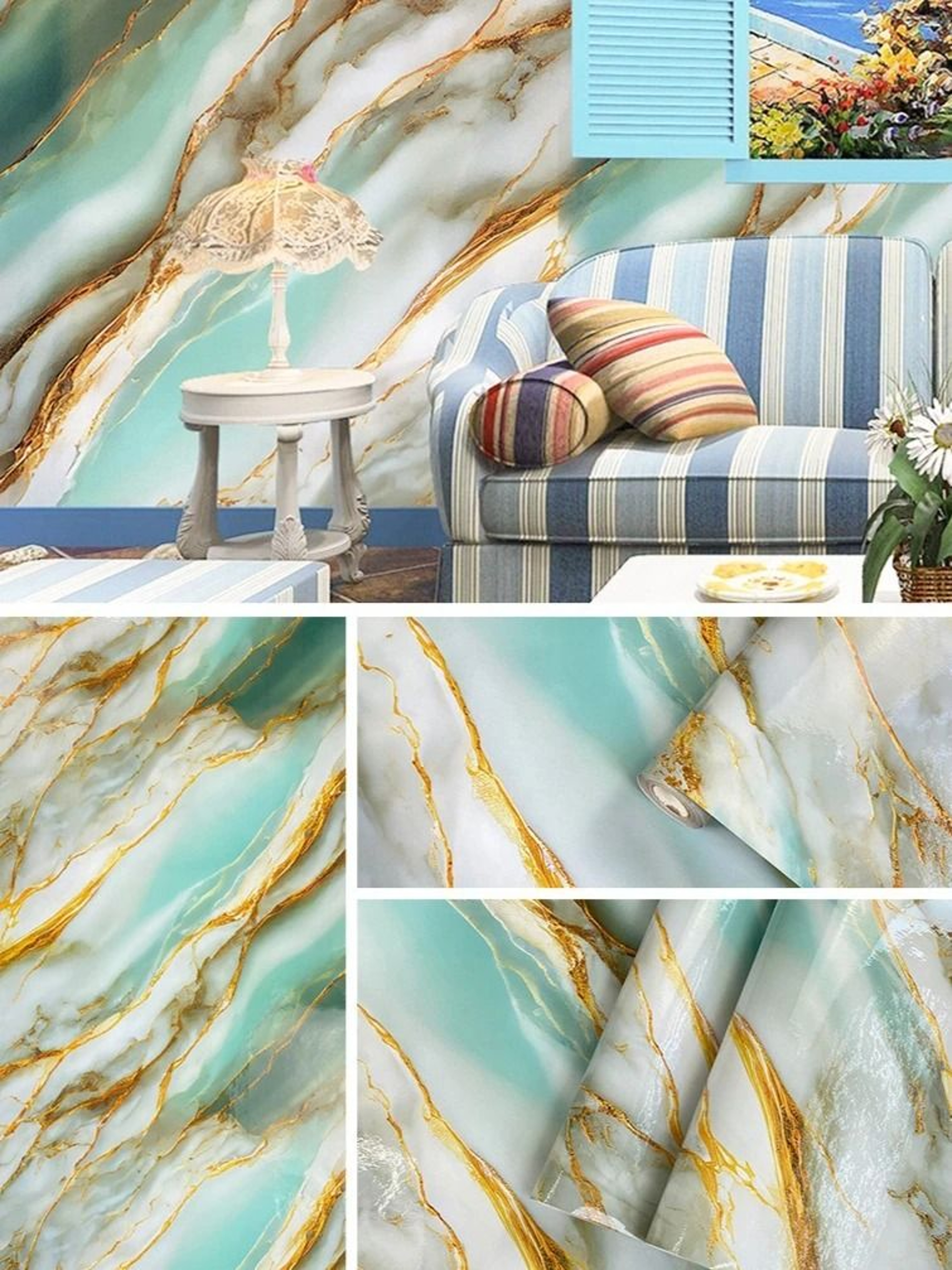 Smooth Marble Pattern Self Adhesive Wallpaper Oil Resistant And Waterproof Furniture Renovation Sti 3