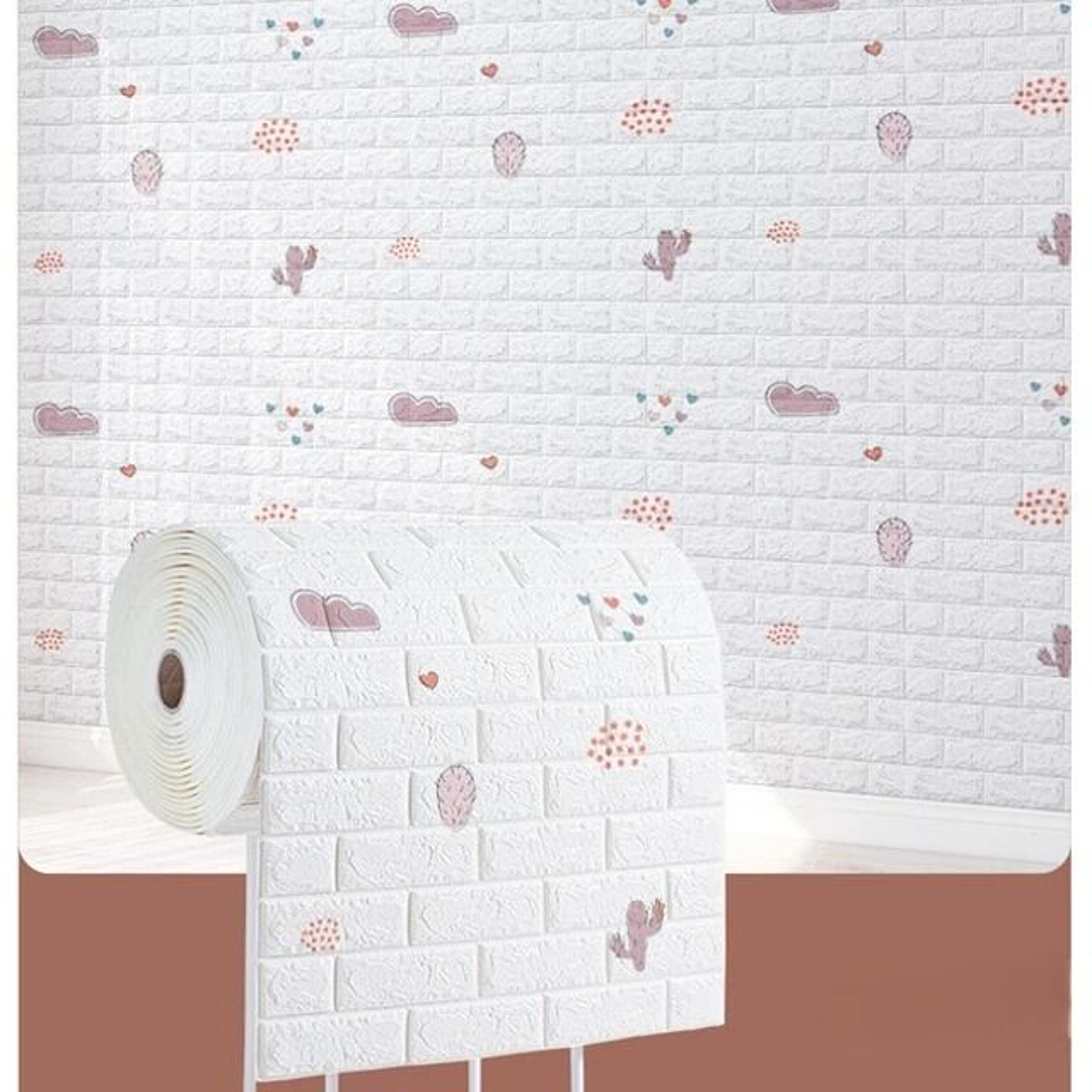 Waterproof Continuous Brick Wall Stickers Self Adhesive 3D Foam Wallpaper For Bedroom And Living Ro 14