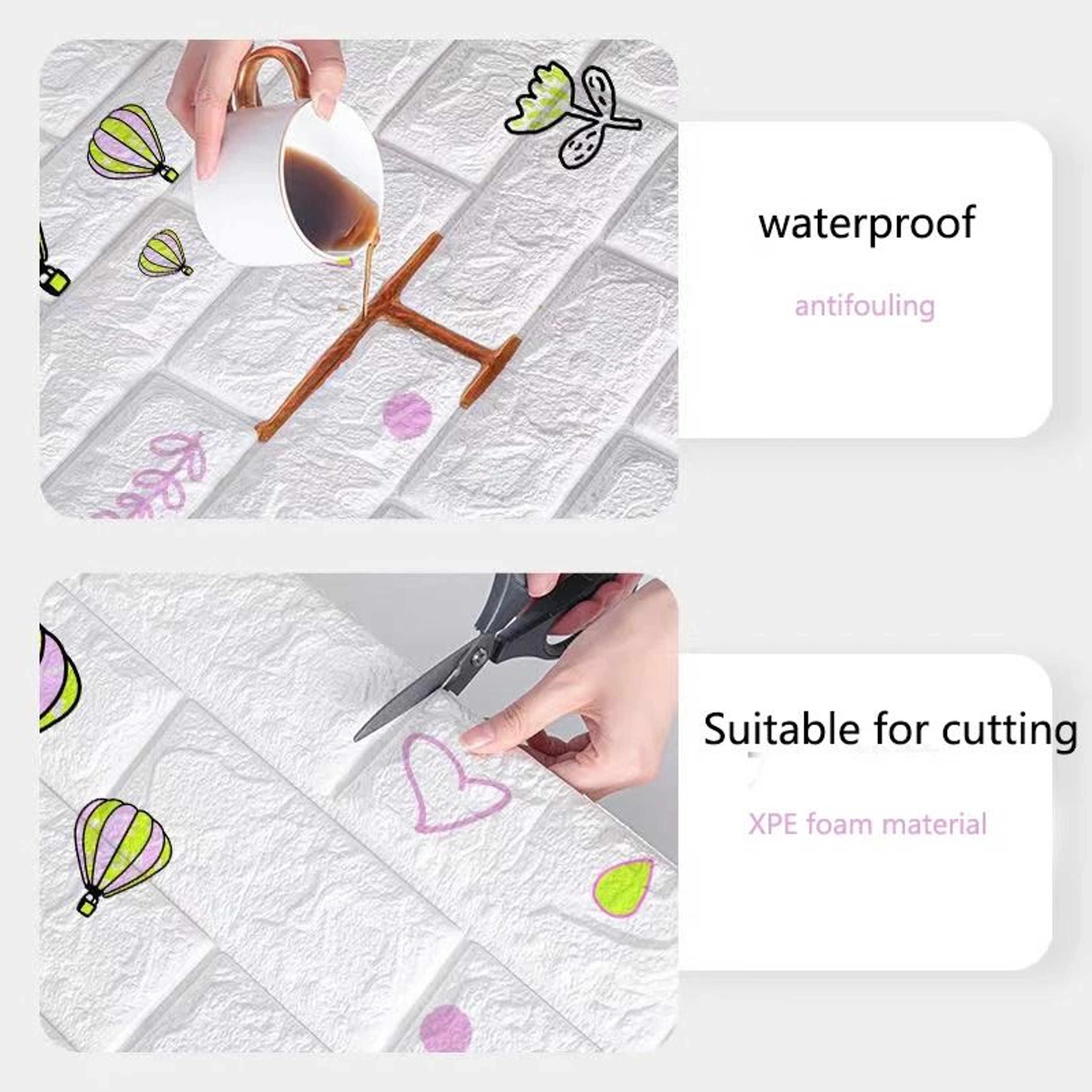 Waterproof Continuous Brick Wall Stickers Self Adhesive 3D Foam Wallpaper For Bedroom And Living Ro 2
