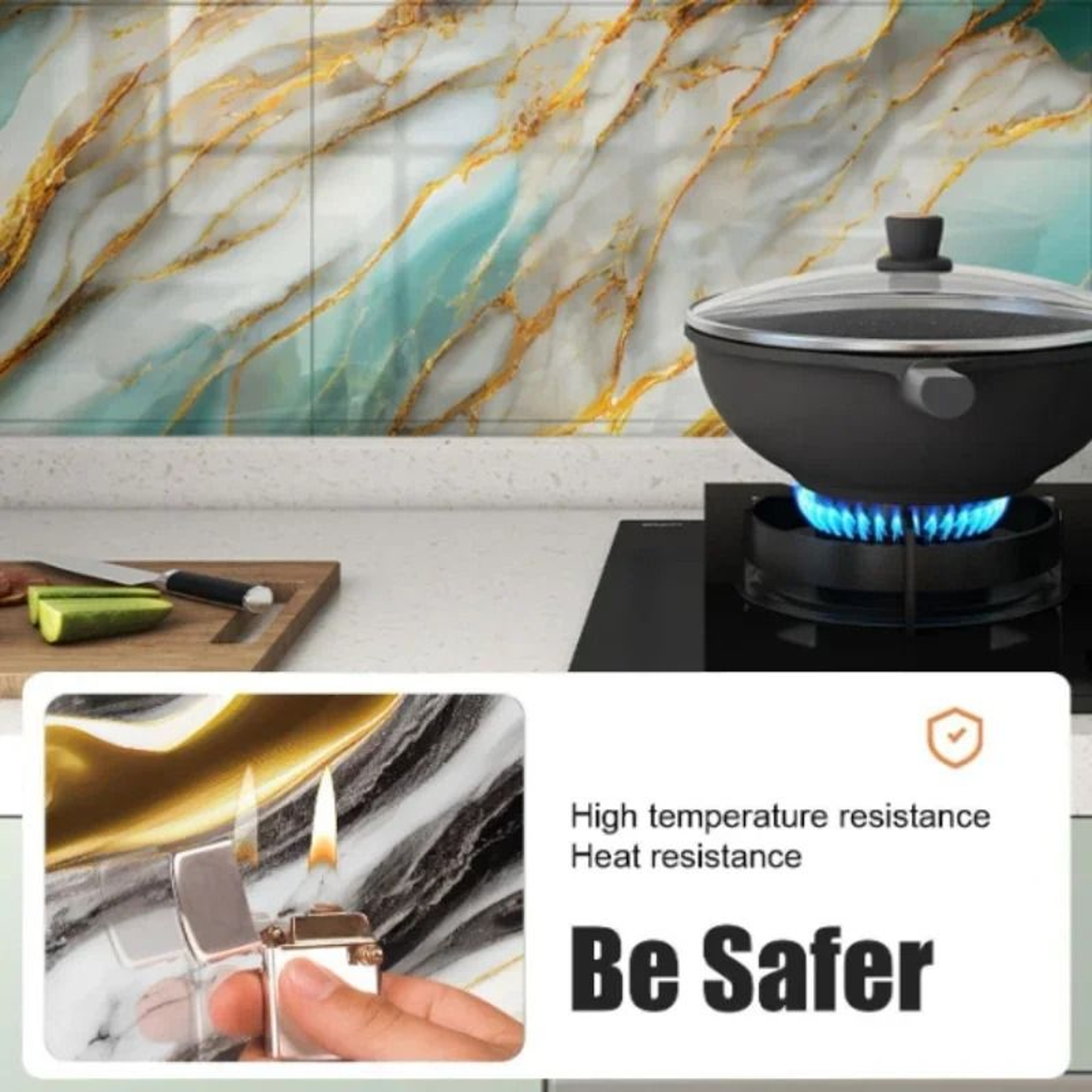 Waterproof 3D Ceramic Tile Sticker Imitation Marble Self Adhesive Wall And Floor Sheet 3