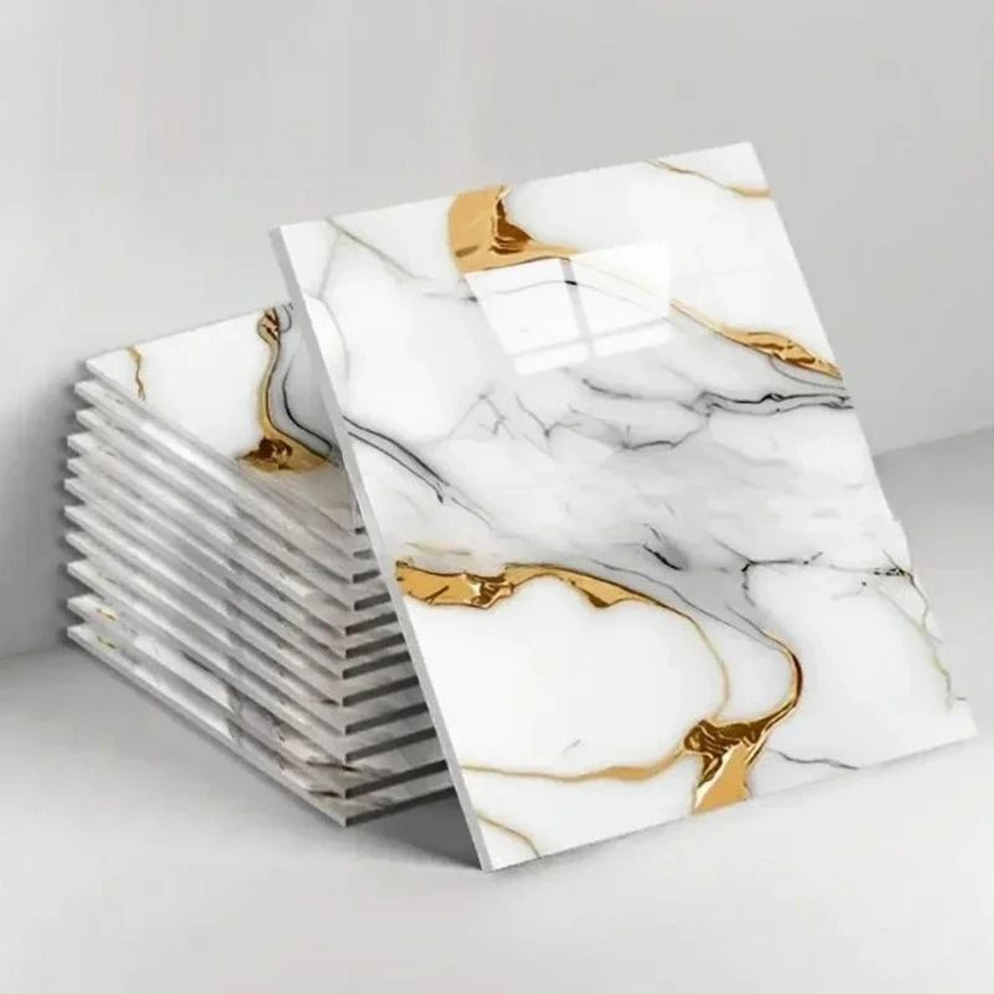 Waterproof 3D Ceramic Tile Sticker Imitation Marble Self Adhesive Wall And Floor Sheet 6