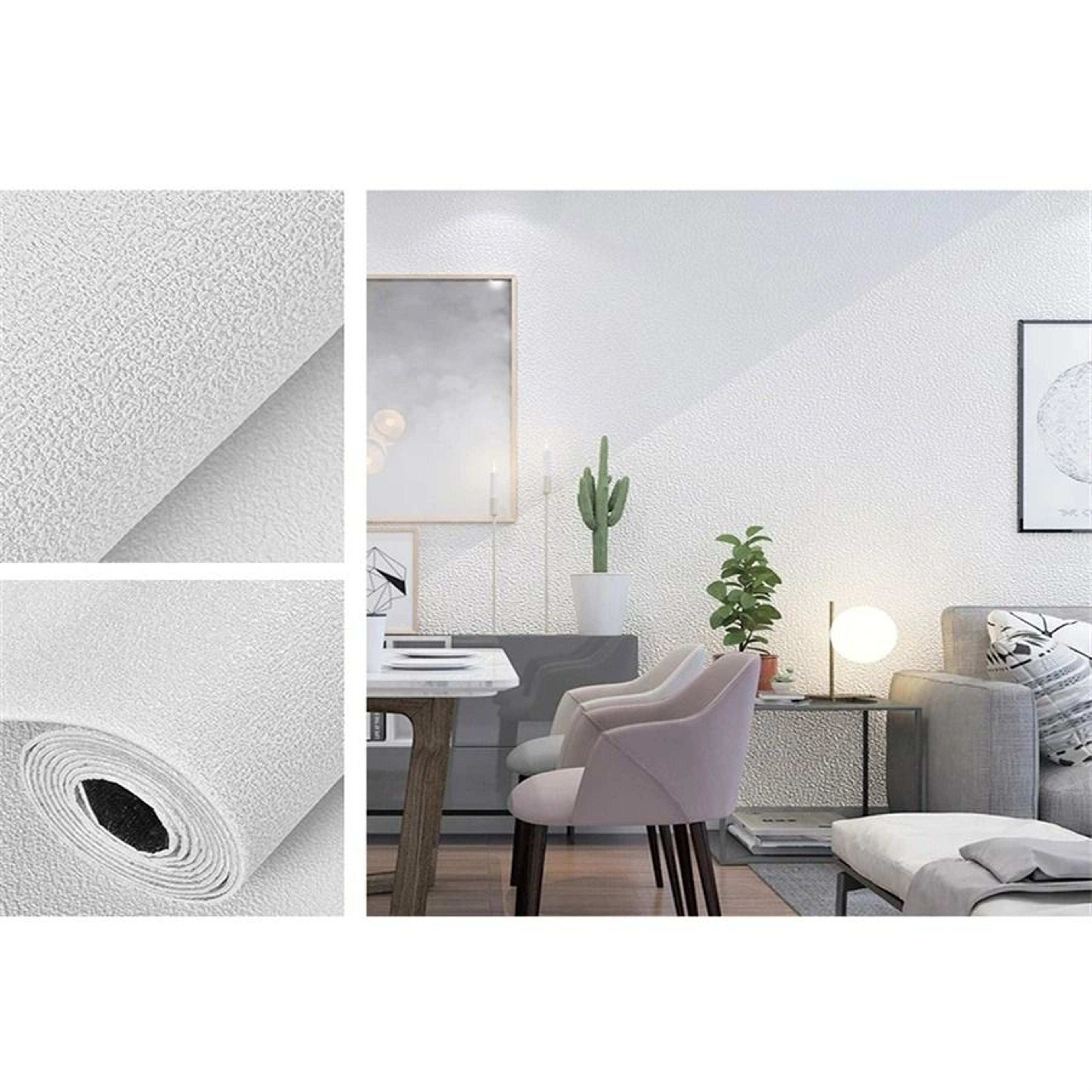 Self Adhesive 3D Linen Diatom Mud Foam Wallpaper Soundproof Waterproof Wall Sticker 5