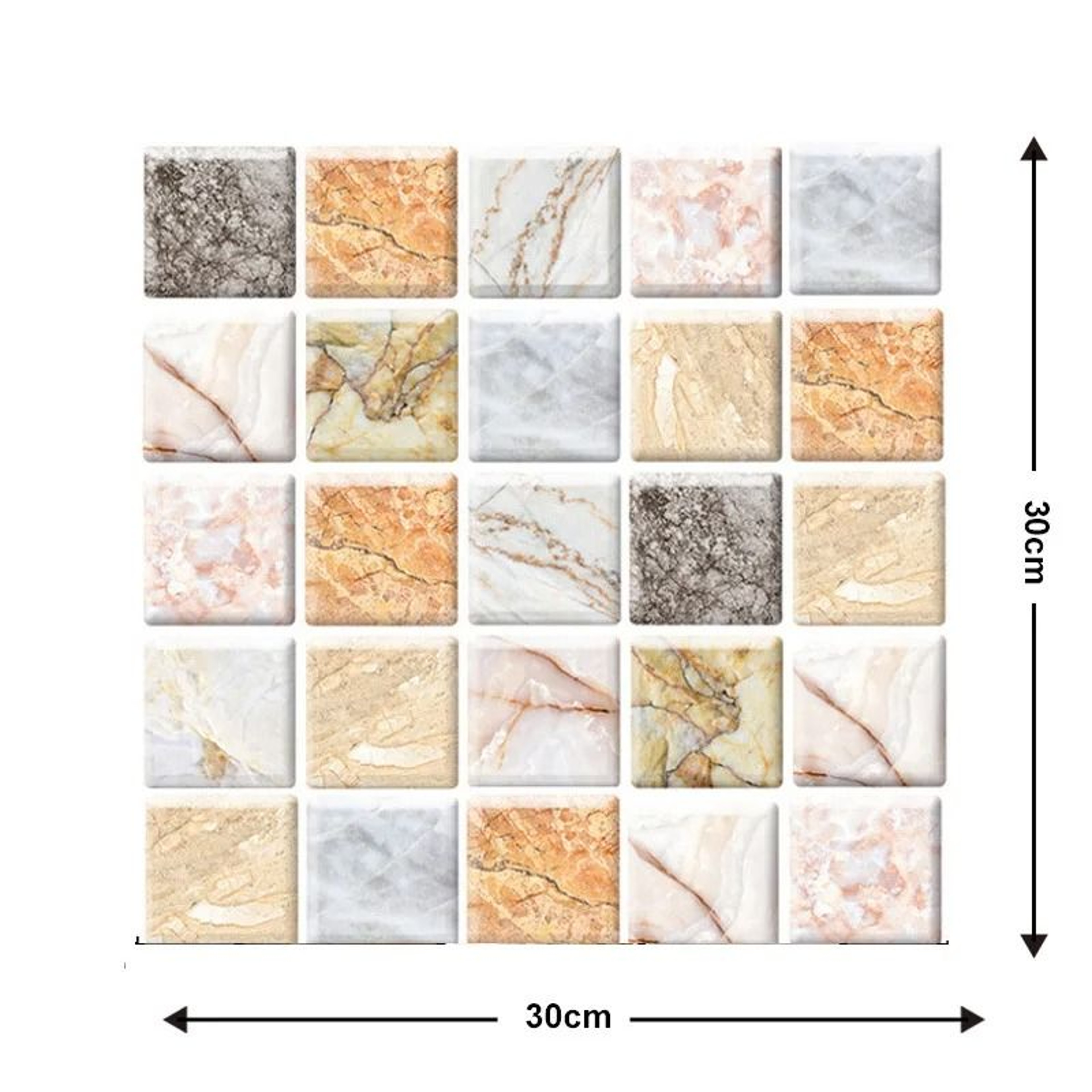 Self Adhesive Tile Wall Sticker 3D PVC Covers Waterproof Wallpaper For Kitchen Cupboard Bathroom 19