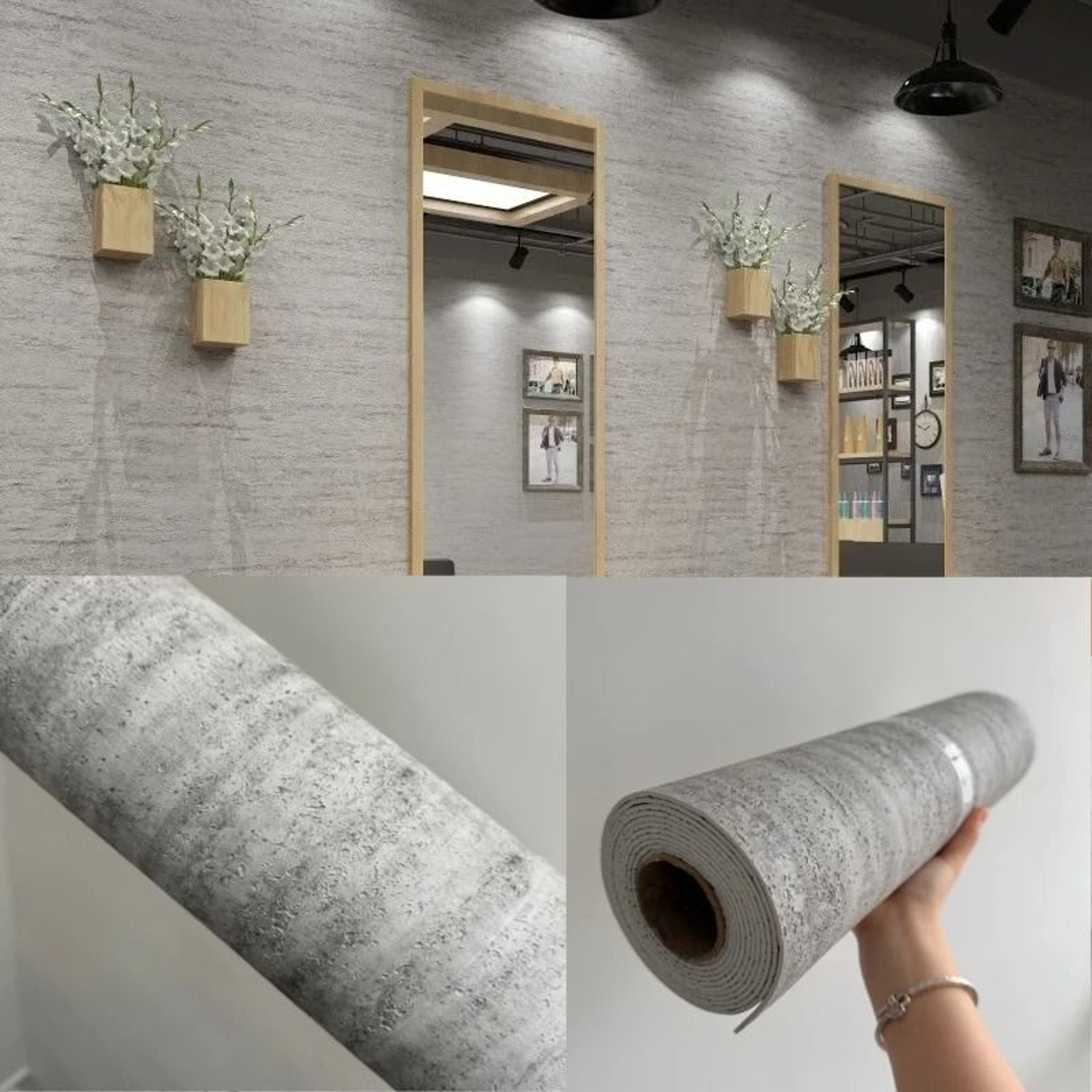 Rustic Architectural Limestone Wall Film Cushioned Self Adhesive Stone Texture Roll For Interior Ac 5