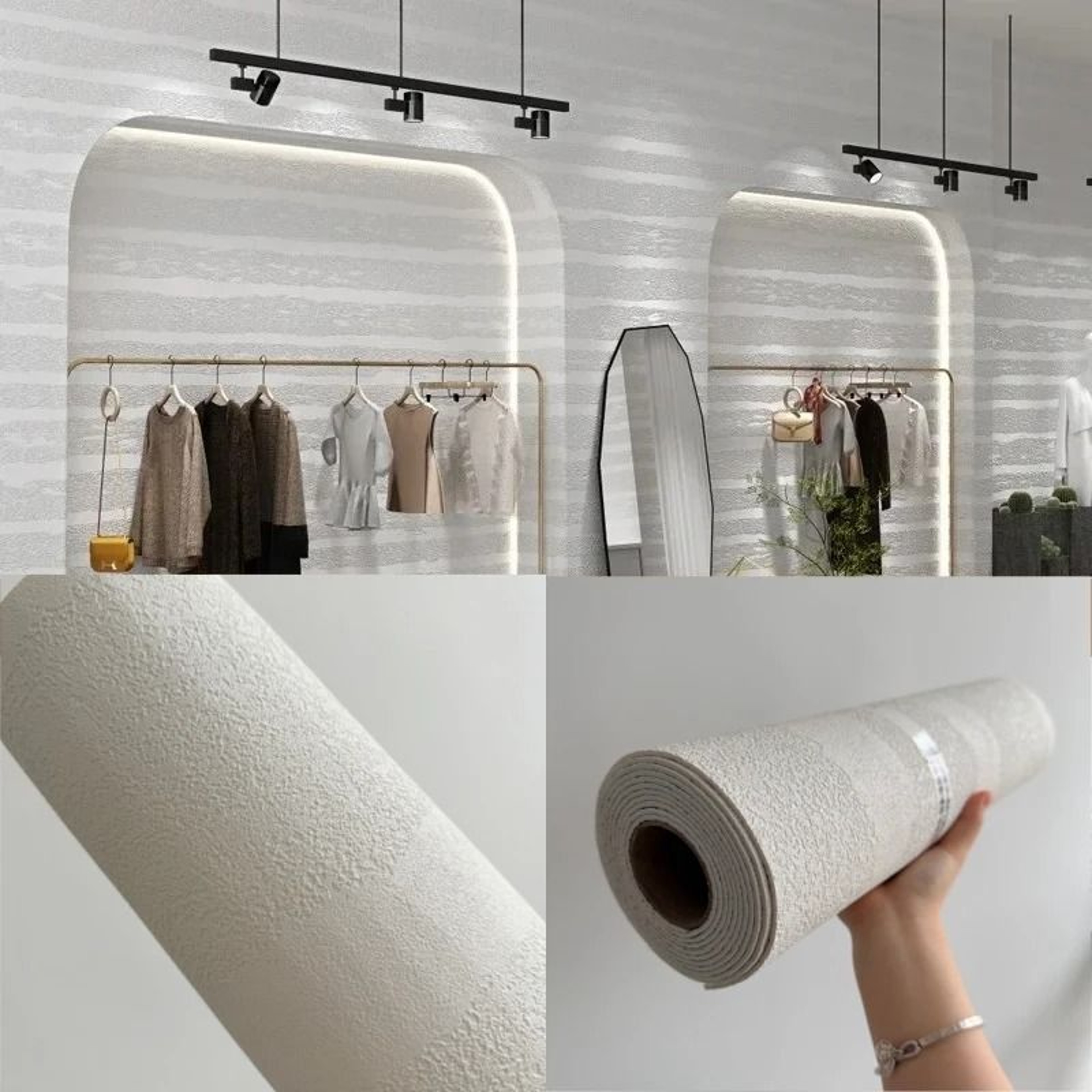 Rustic Architectural Limestone Wall Film Cushioned Self Adhesive Stone Texture Roll For Interior Ac 9