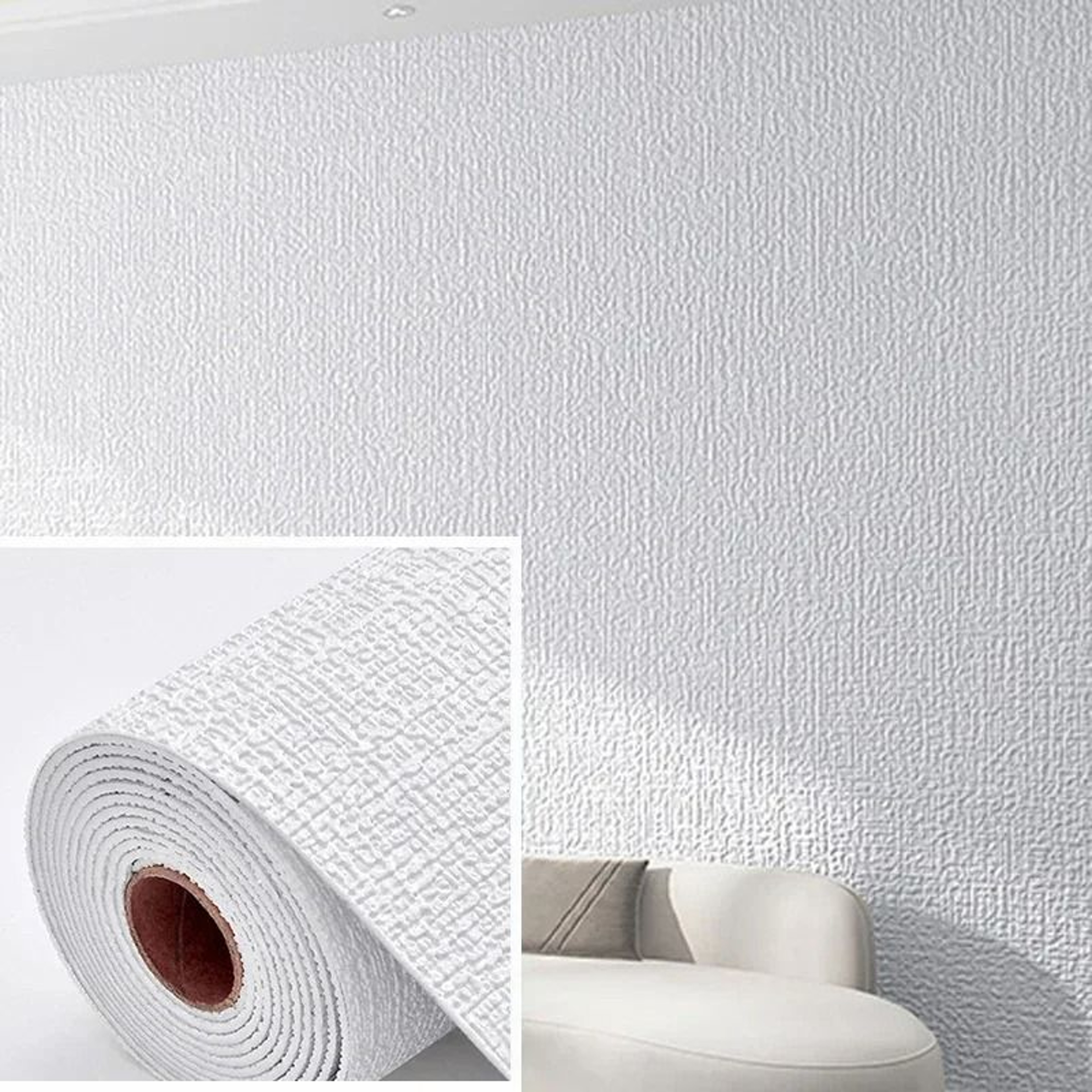 Textile Textured Architectural Surface Film Waterproof Self Adhesive Soft Foam Wallpaper Roll For H 7