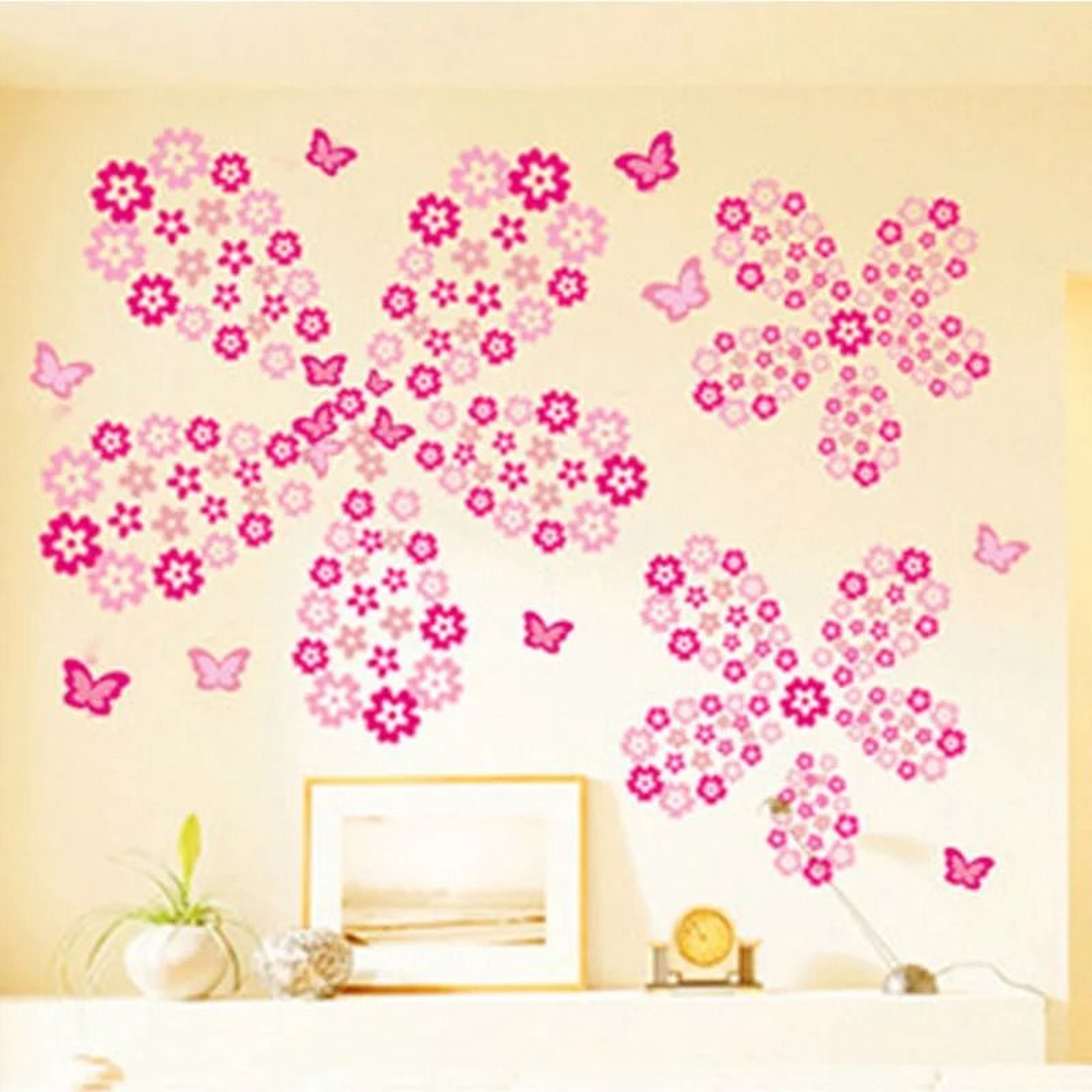 Botanical Floral Art Wall Decals 108 Piece Pack Self Adhesive Vinyl Stickers For Bedroom Living Roo 2