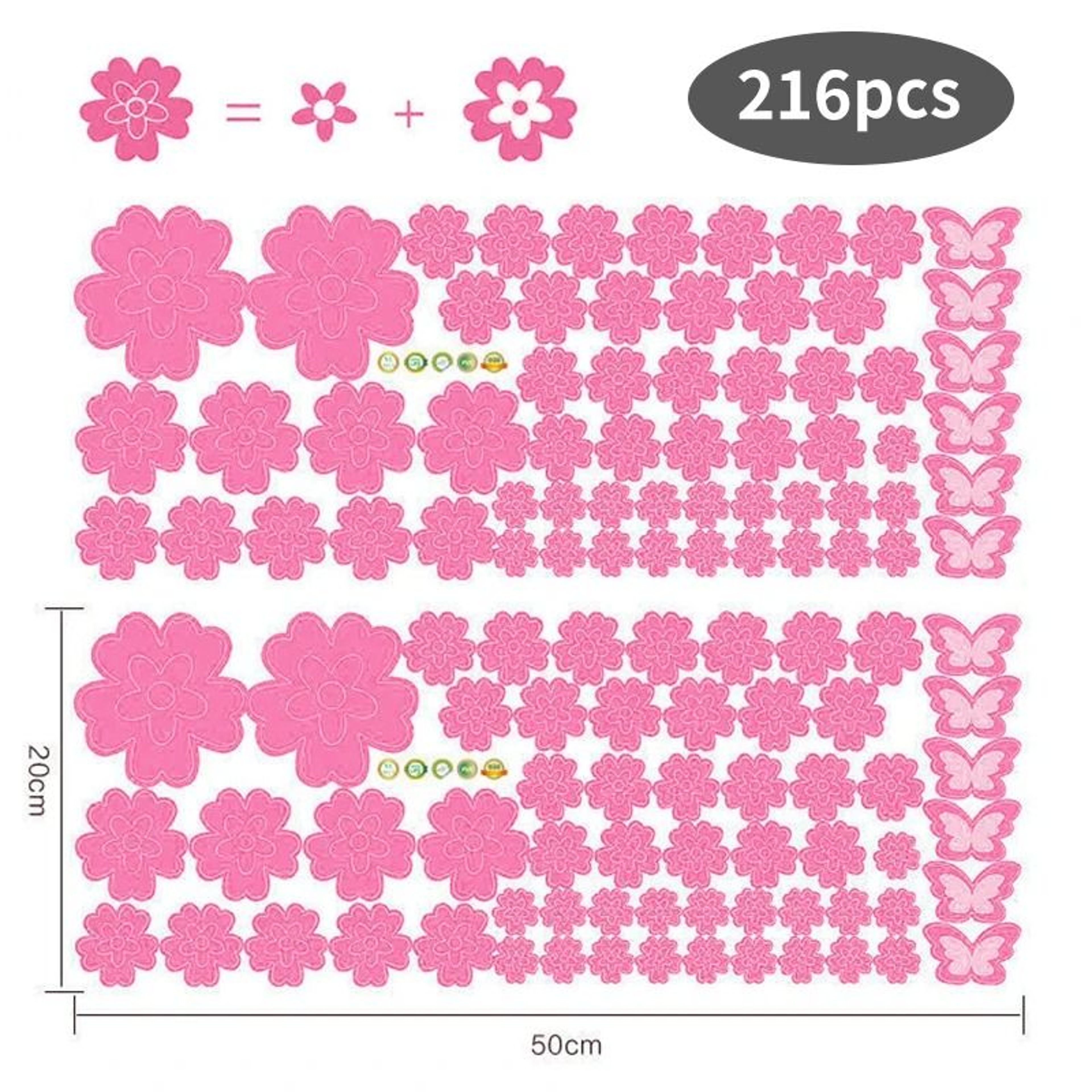 Botanical Floral Art Wall Decals 108 Piece Pack Self Adhesive Vinyl Stickers For Bedroom Living Roo 6