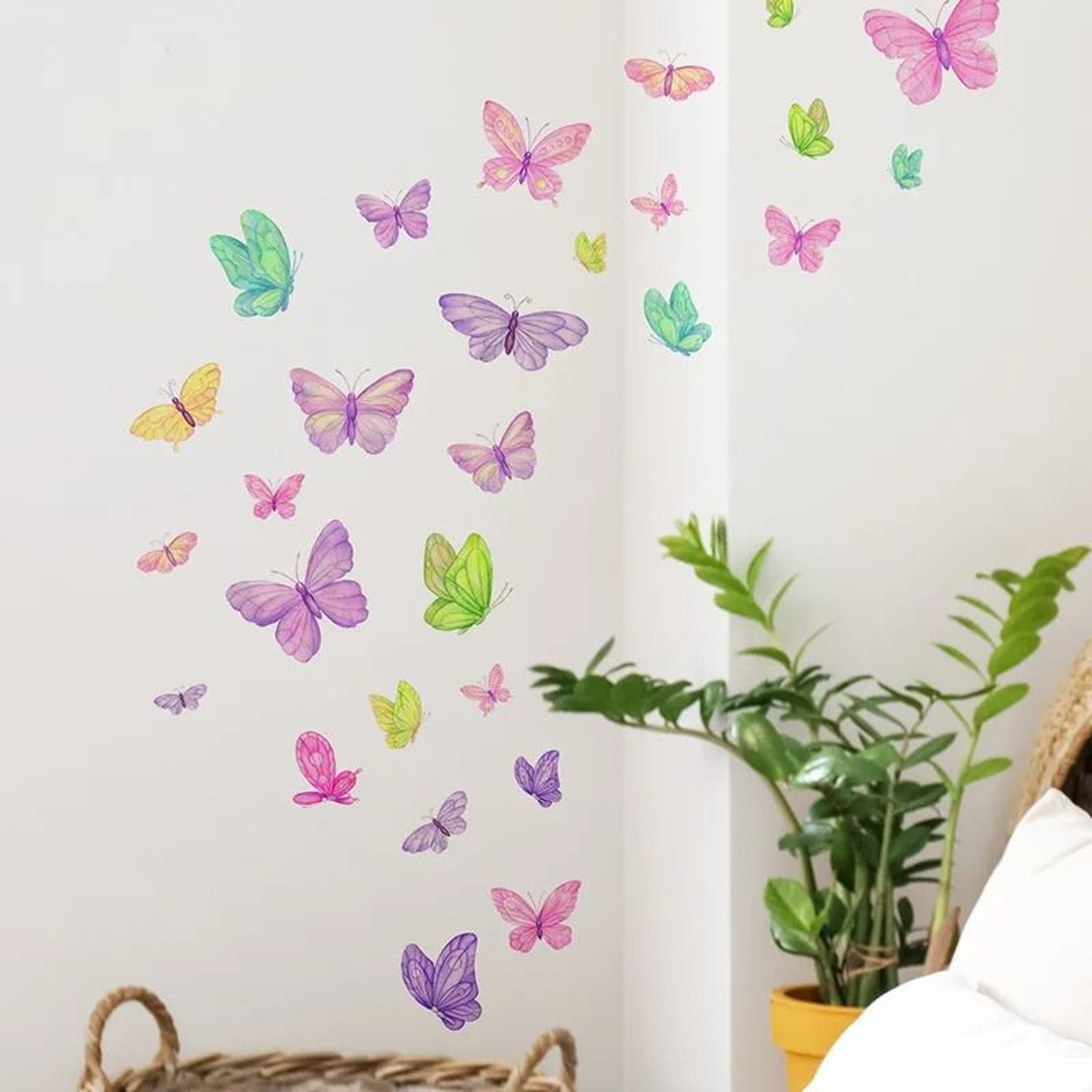 Enchanting Fluttering Wings Art Wall Decals Self Adhesive Removable Vinyl Stickers For Kids Room Be 6
