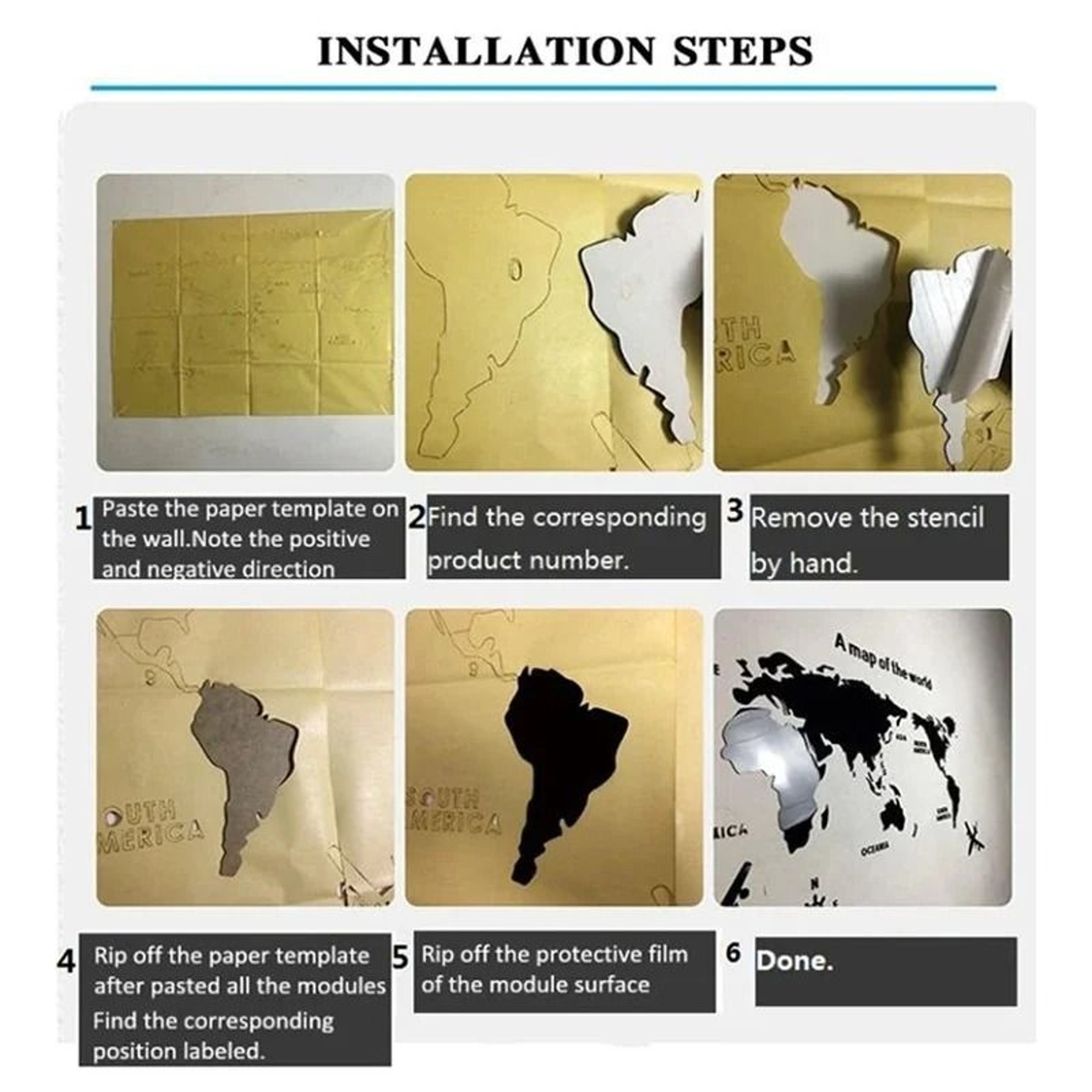 Dimensional World Map Surface Display Solid Color Glossy Acrylic Wall Accent For Living Room Classr 4