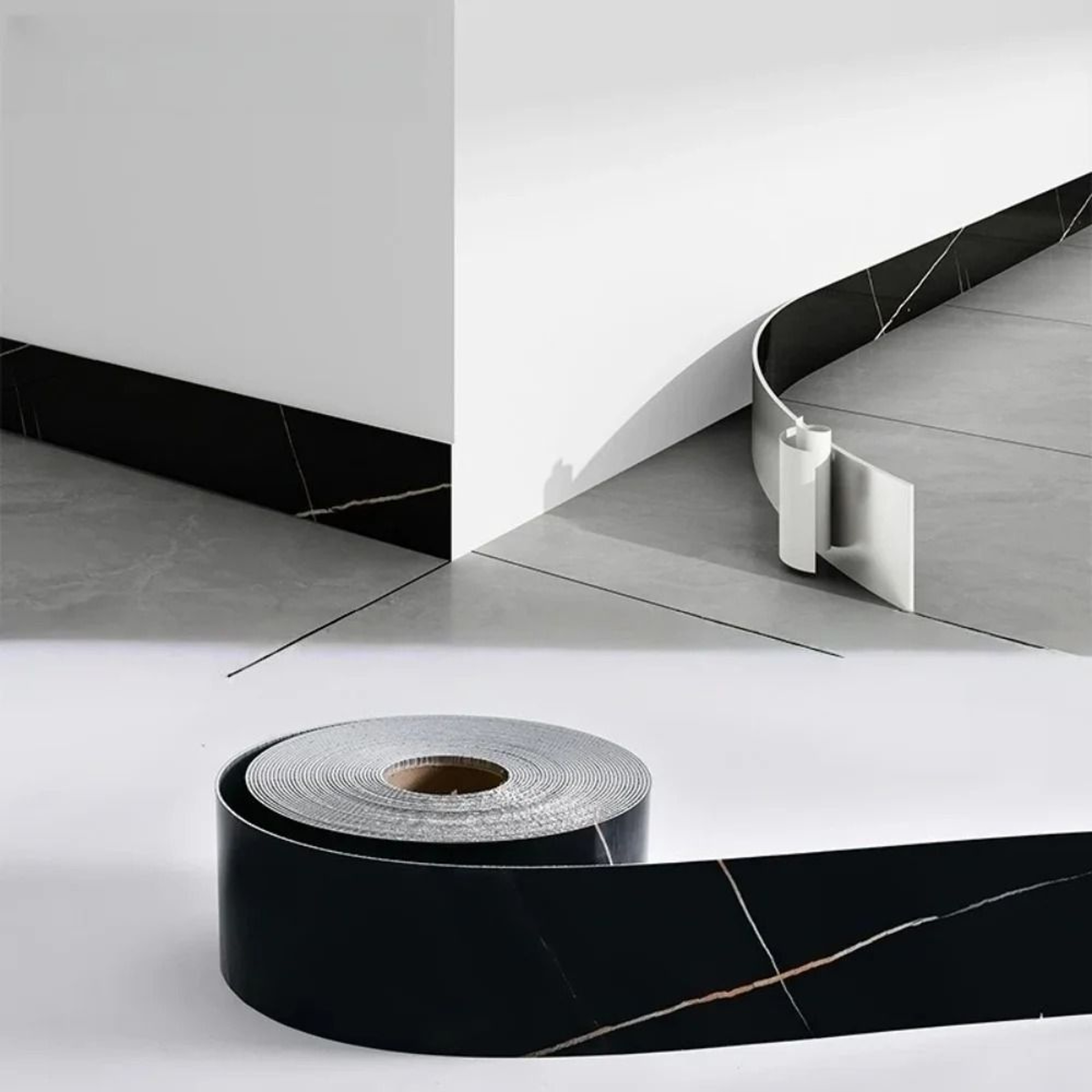 Glossy Stone Pattern Border Ribbon Waterproof Self Adhesive PVC Skirting Board And Window Sill Prot 10