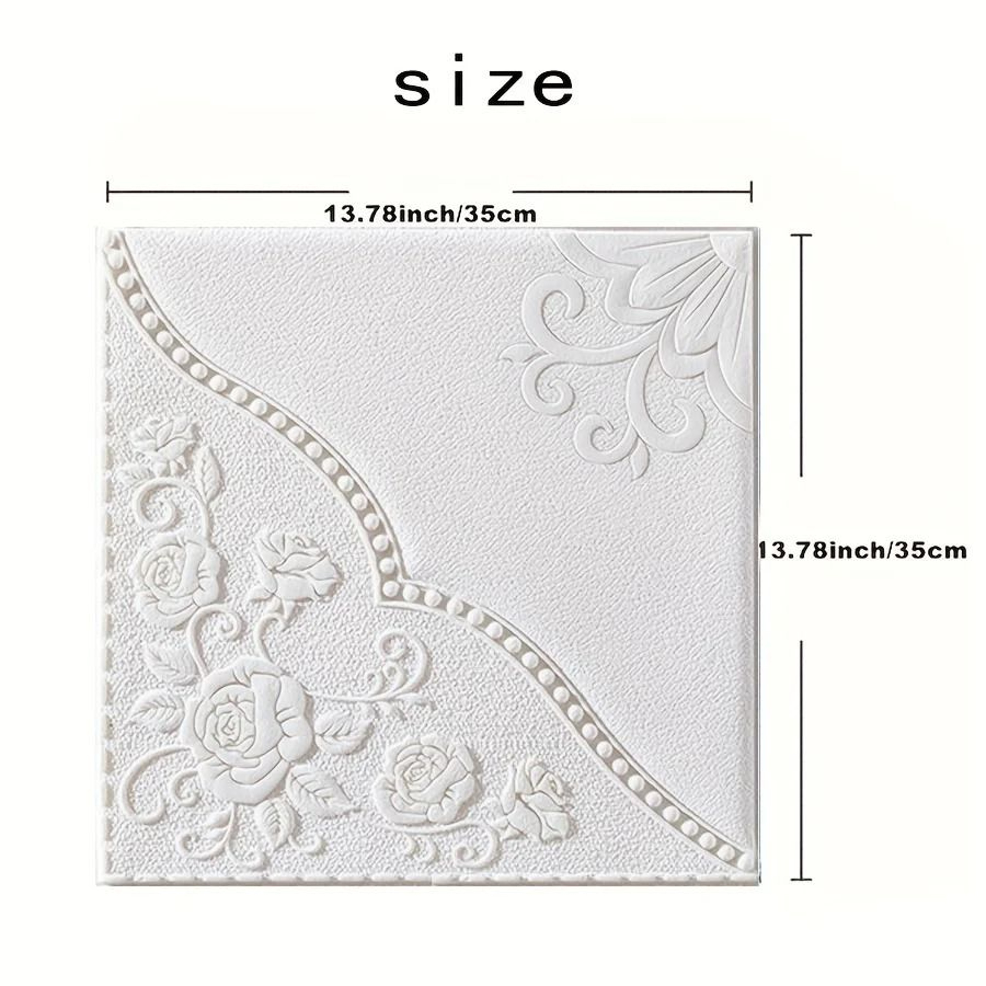 Carving Plum Blossom Pattern Surface Tiles Waterproof Heatproof Self Adhesive 3D Wall Stickers 1