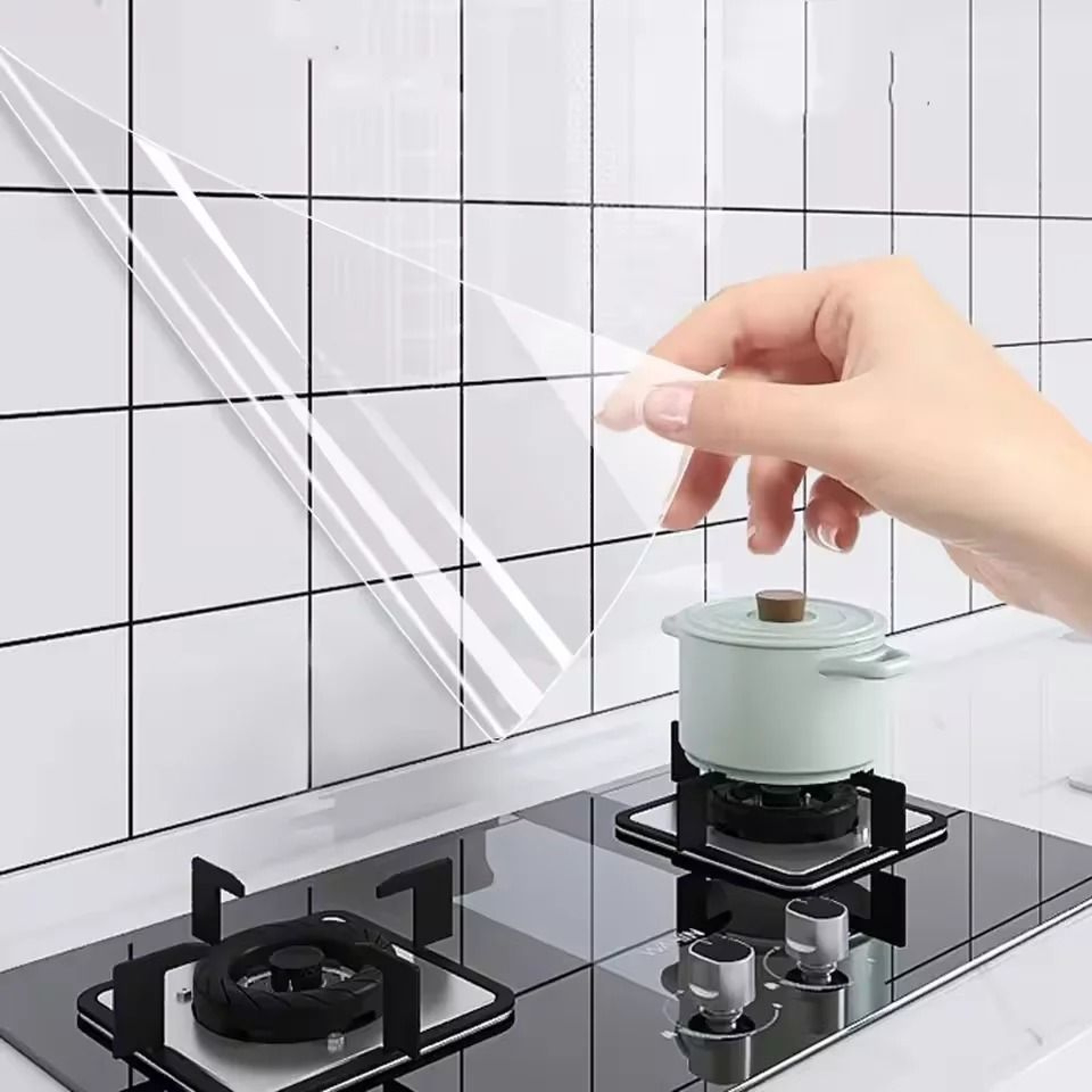 Clear Protective Surface Film Oil Proof Waterproof Electrostatic Adsorption Wall Sticker For Kitche 0