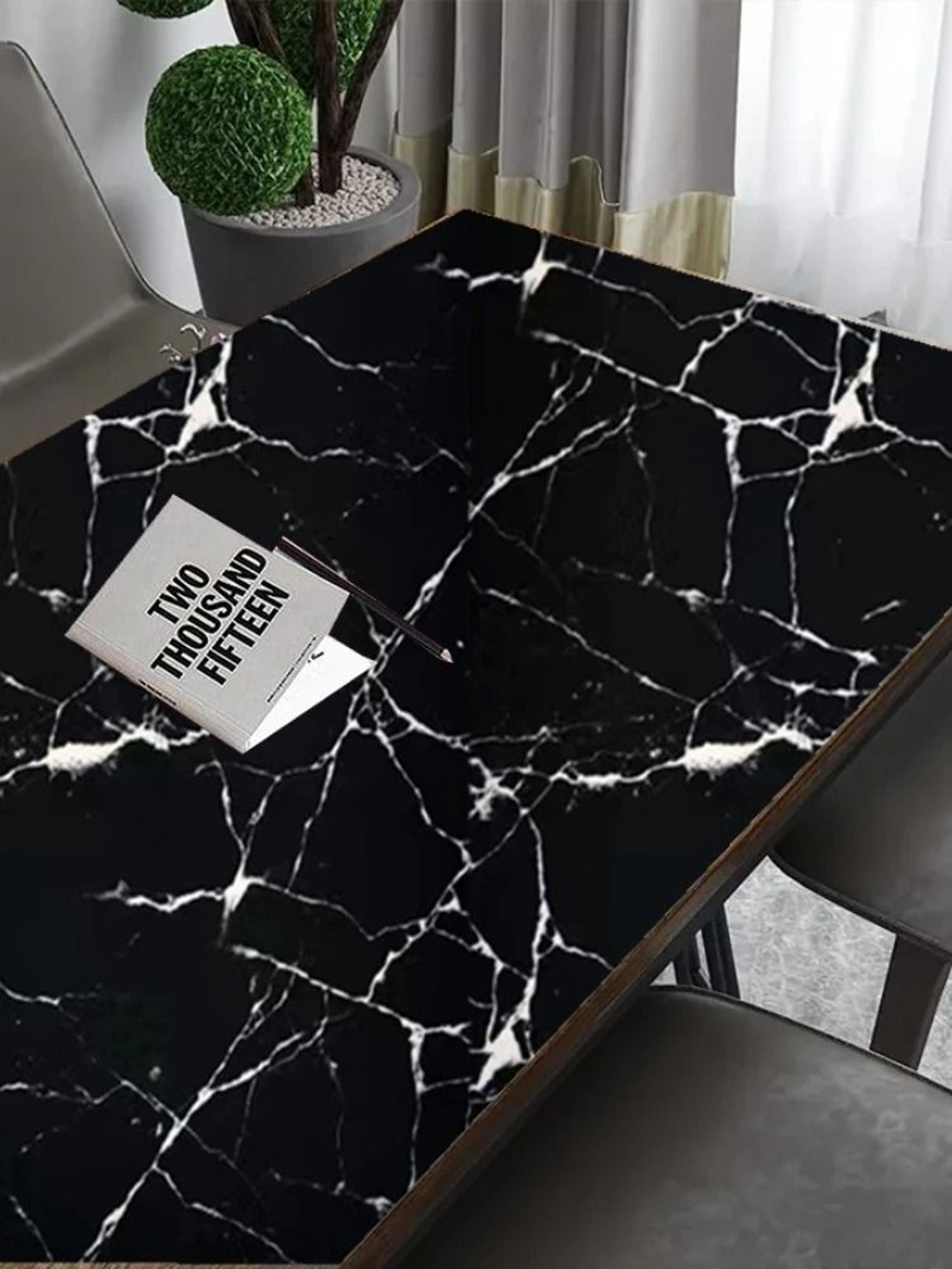 Black Granite Marble Pattern Surface Film Oil Proof Waterproof Self Adhesive Vinyl Contact Paper 6