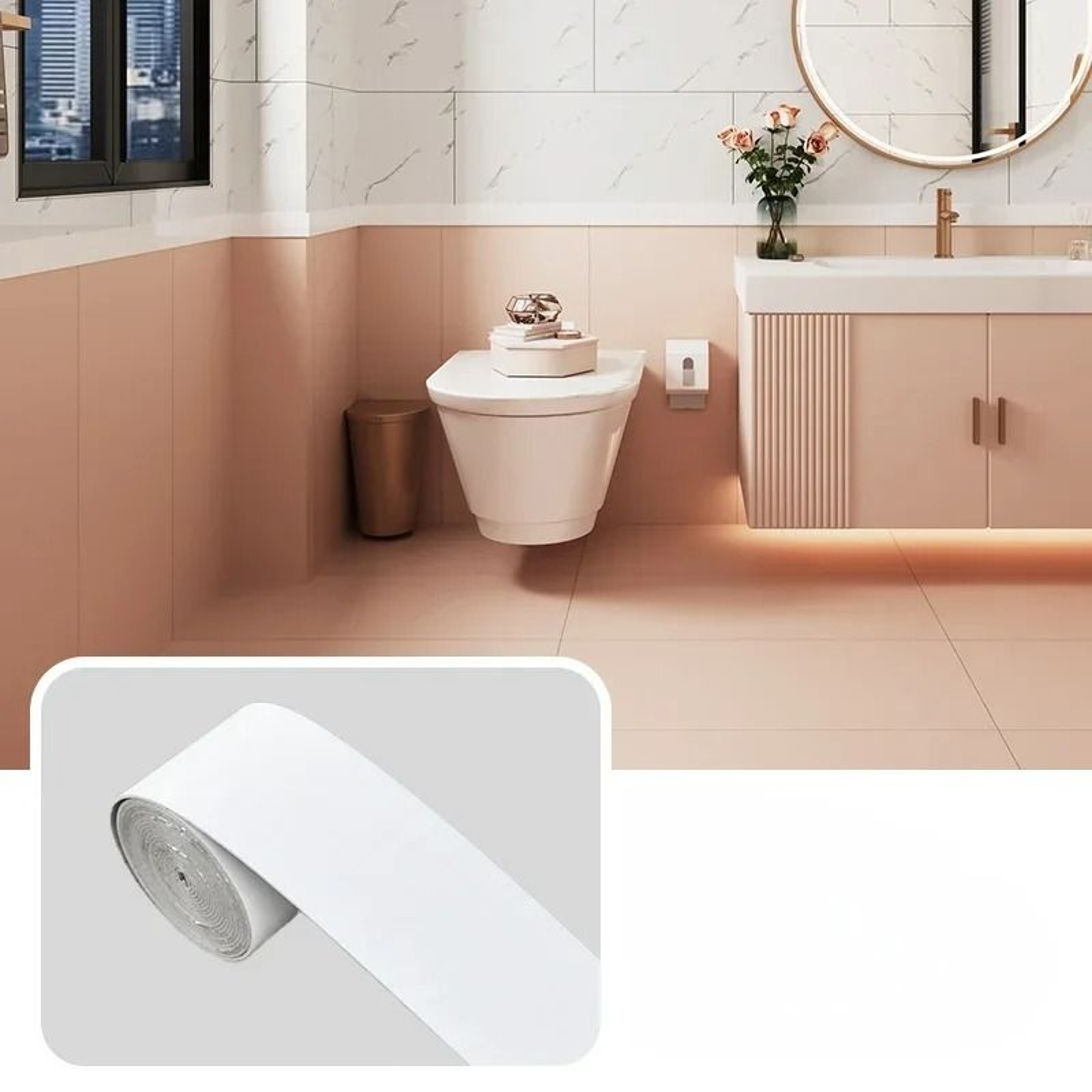 Edge Strips Foot Lines Surface Roll Waterproof Self Adhesive Vinyl Skirting Board Tape 6