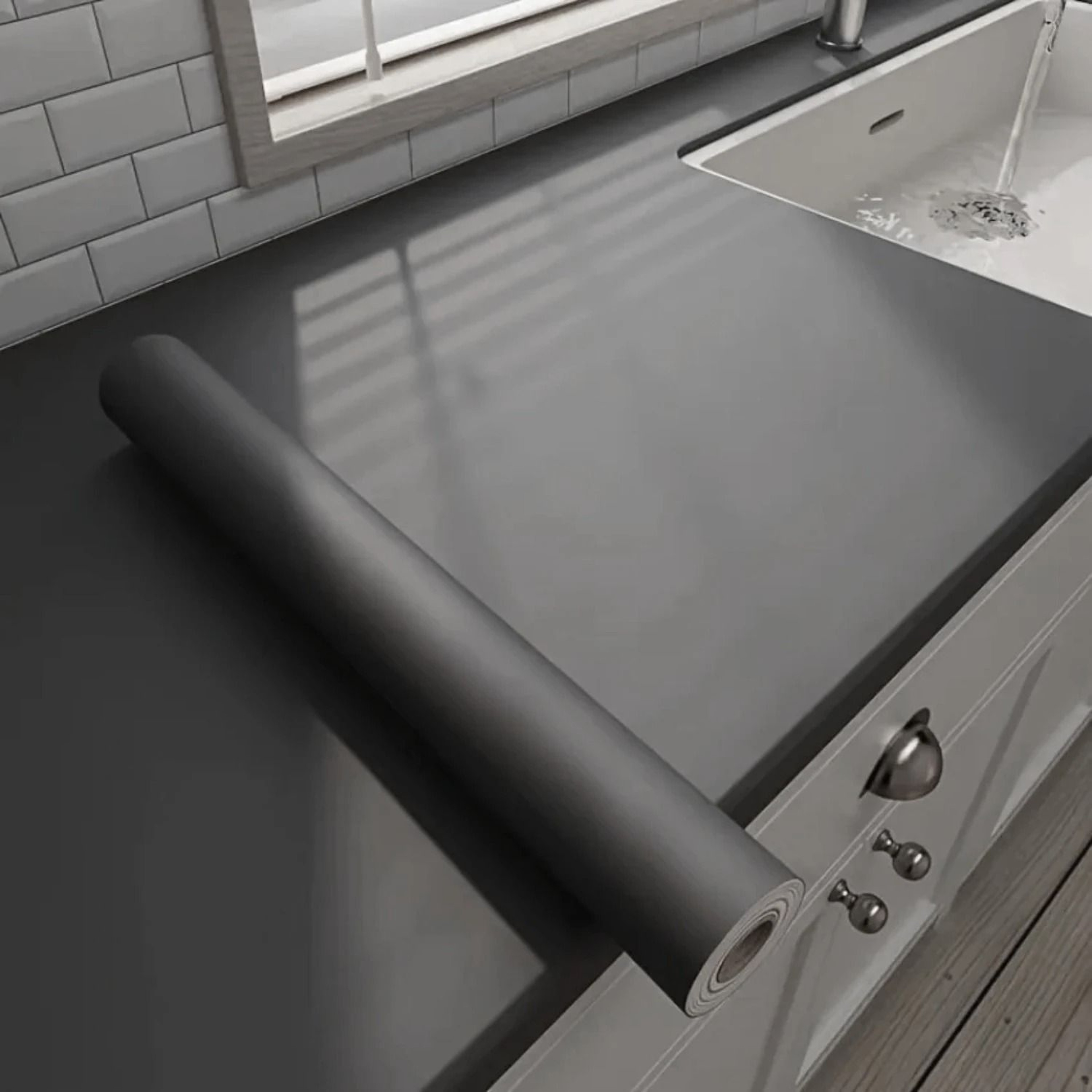 Solid Matte Black Surface Roll Waterproof Self Adhesive Vinyl Contact Paper 6