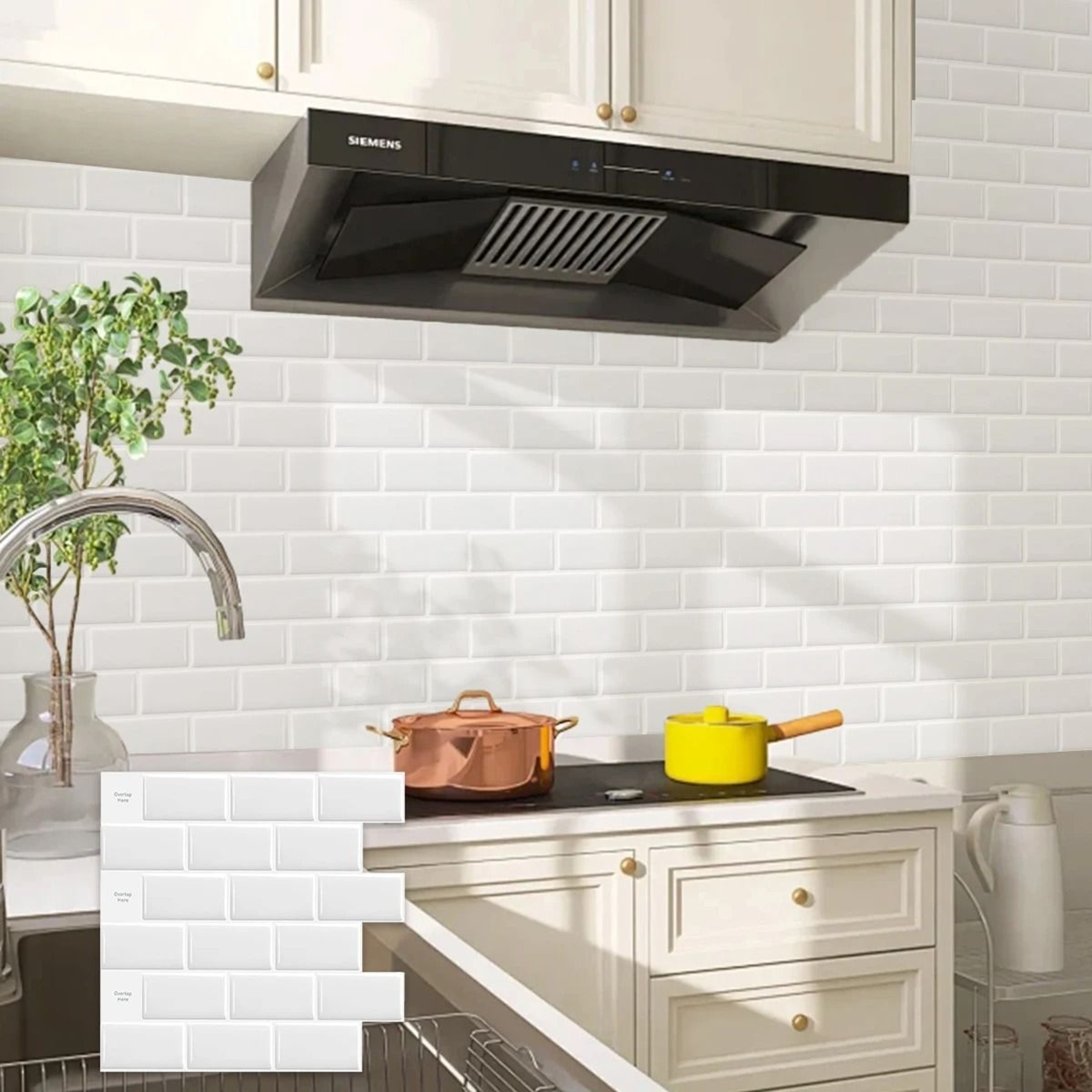 Heat Resistant Surface Panels Waterproof Self Adhesive Kitchen Backsplash Wall Tile Stickers 6