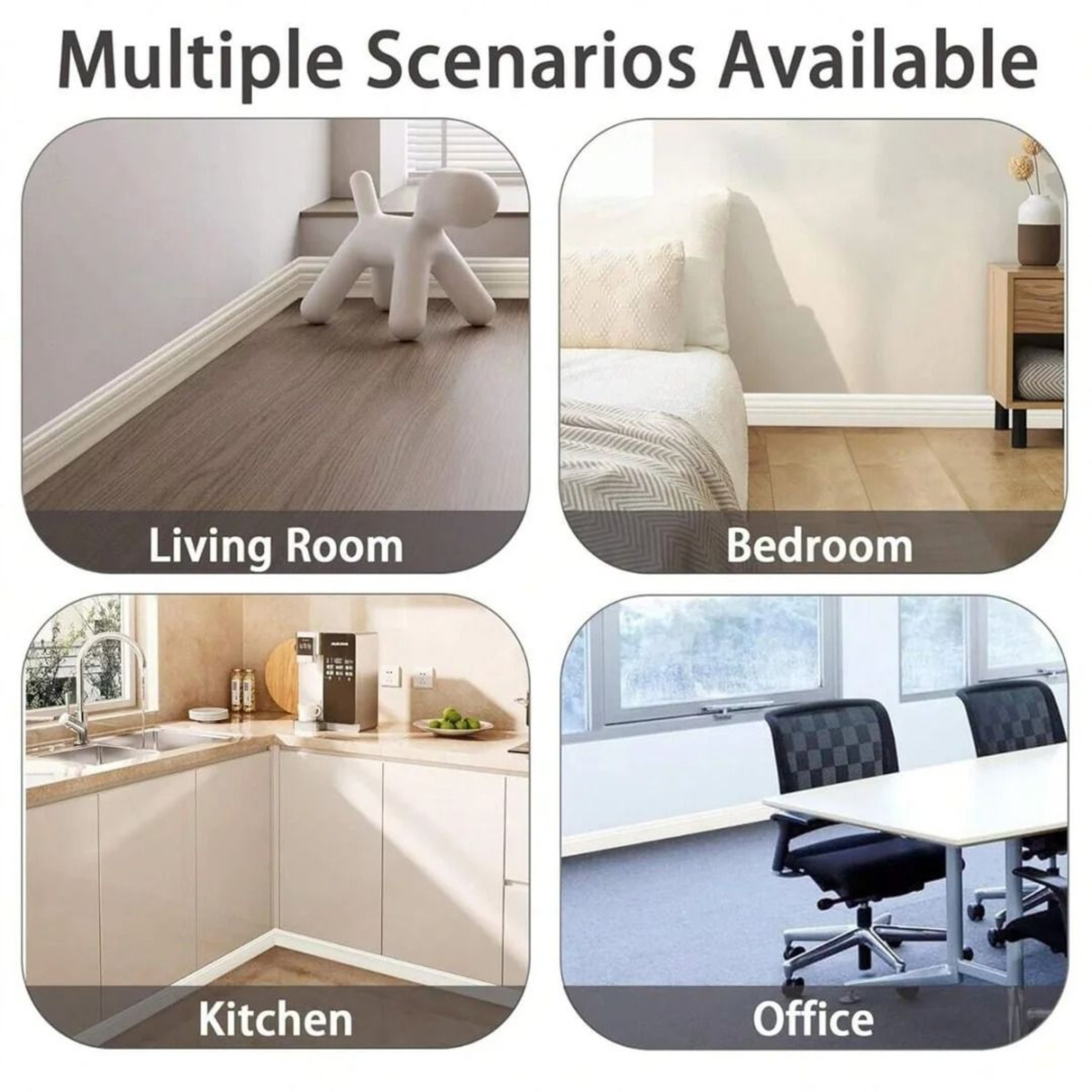 Flexible Foam Baseboard Wall Border Self Adhesive Waistline Floor Corner Strip 5