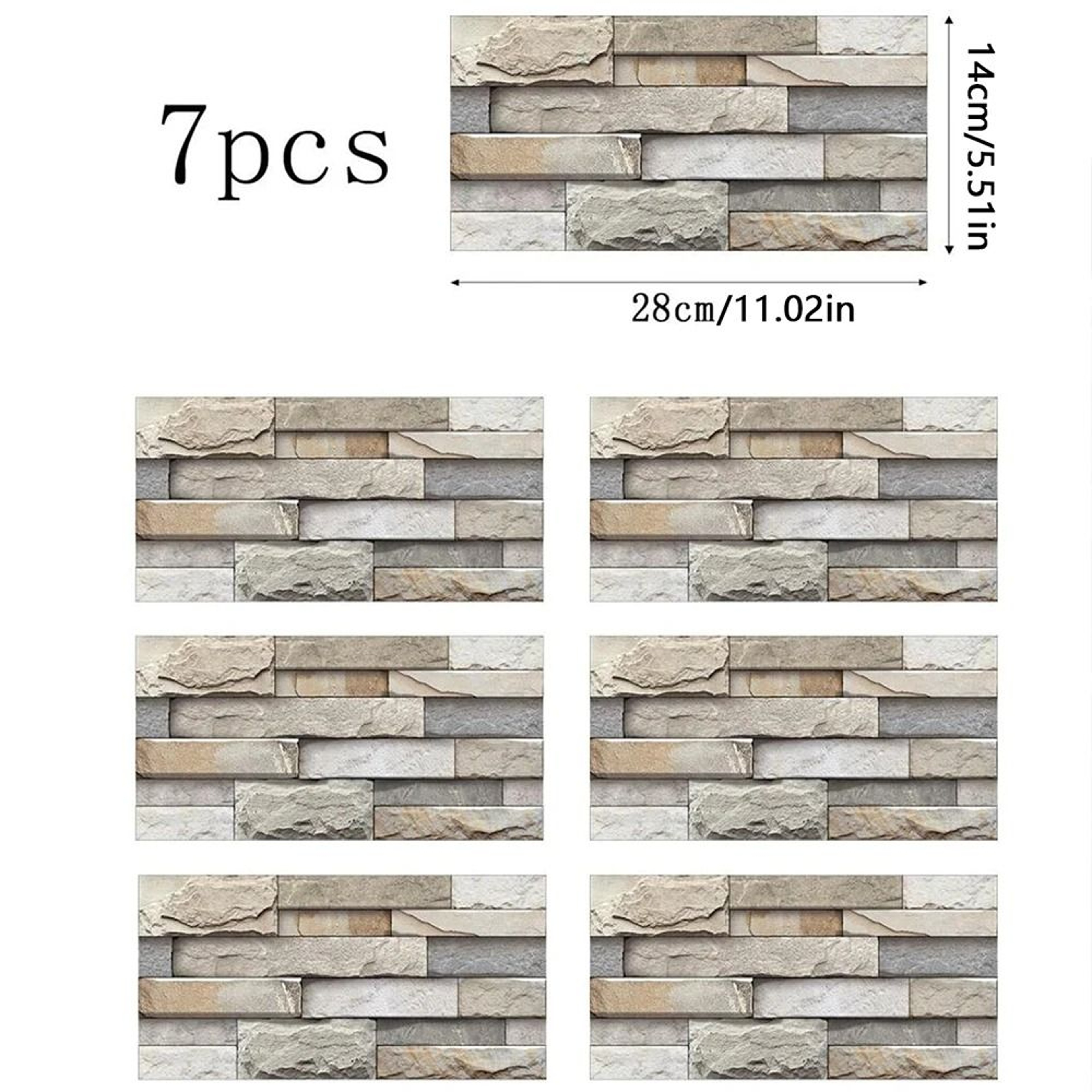 3D Brick Pattern Wall Stickers Waterproof Peel Stick Tile Backsplash – view 1