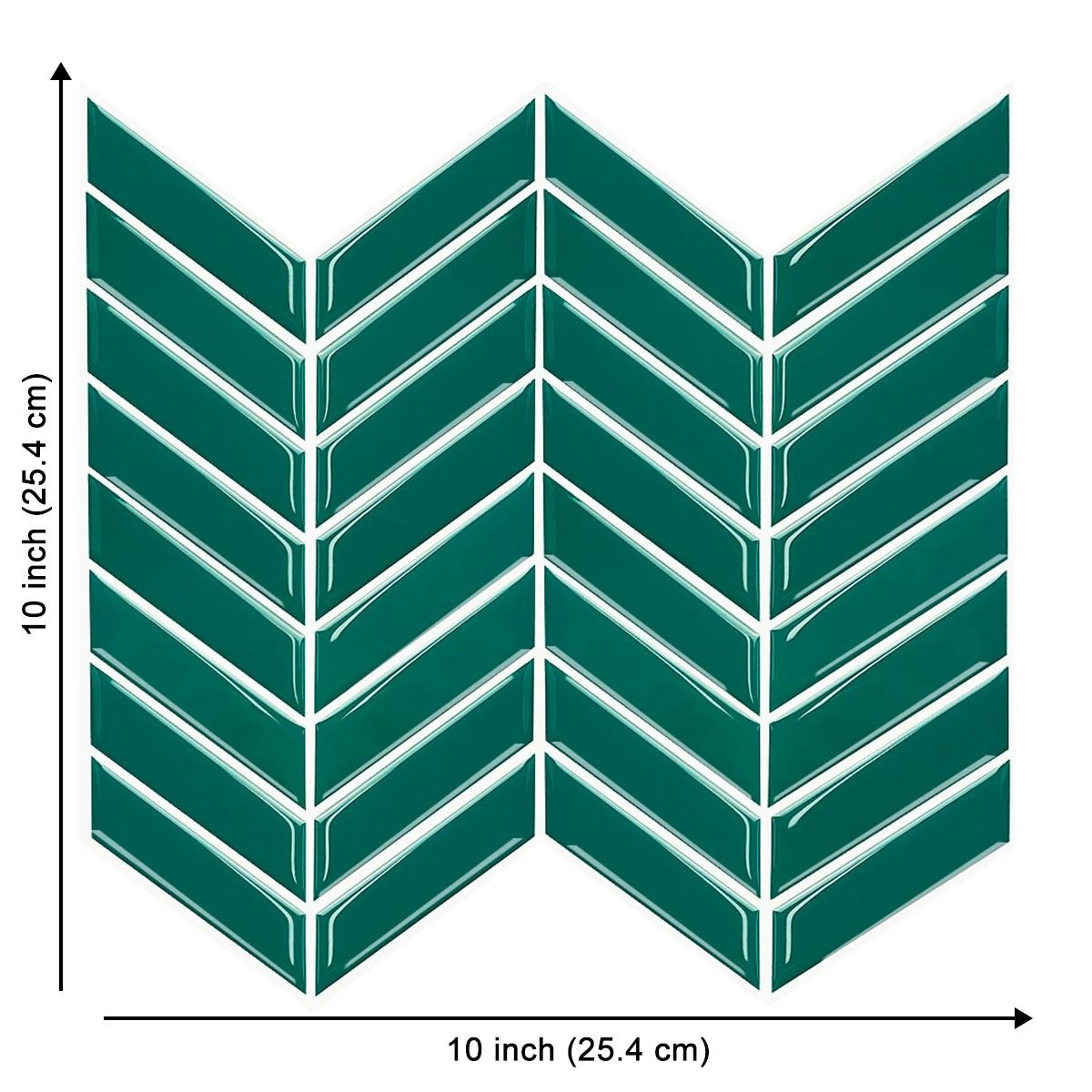 3D Herringbone Tile Pattern Wall Stickers Waterproof Peel Stick Backsplash 10 Sheet Pack 8