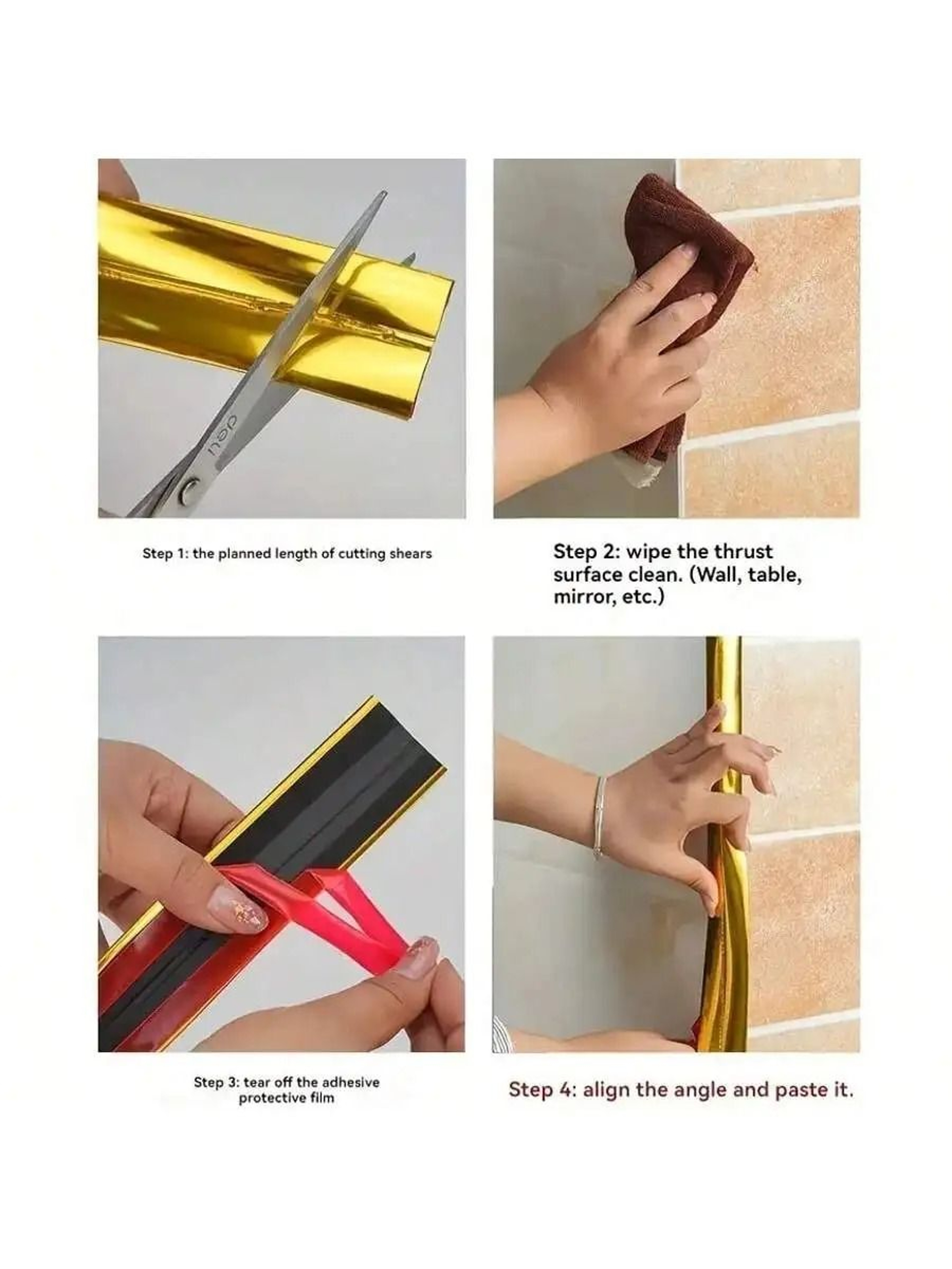 164ft Self Adhesive Wall Corner Flexible Mirror Decor Strip Anti Collision Edge Moulding 2