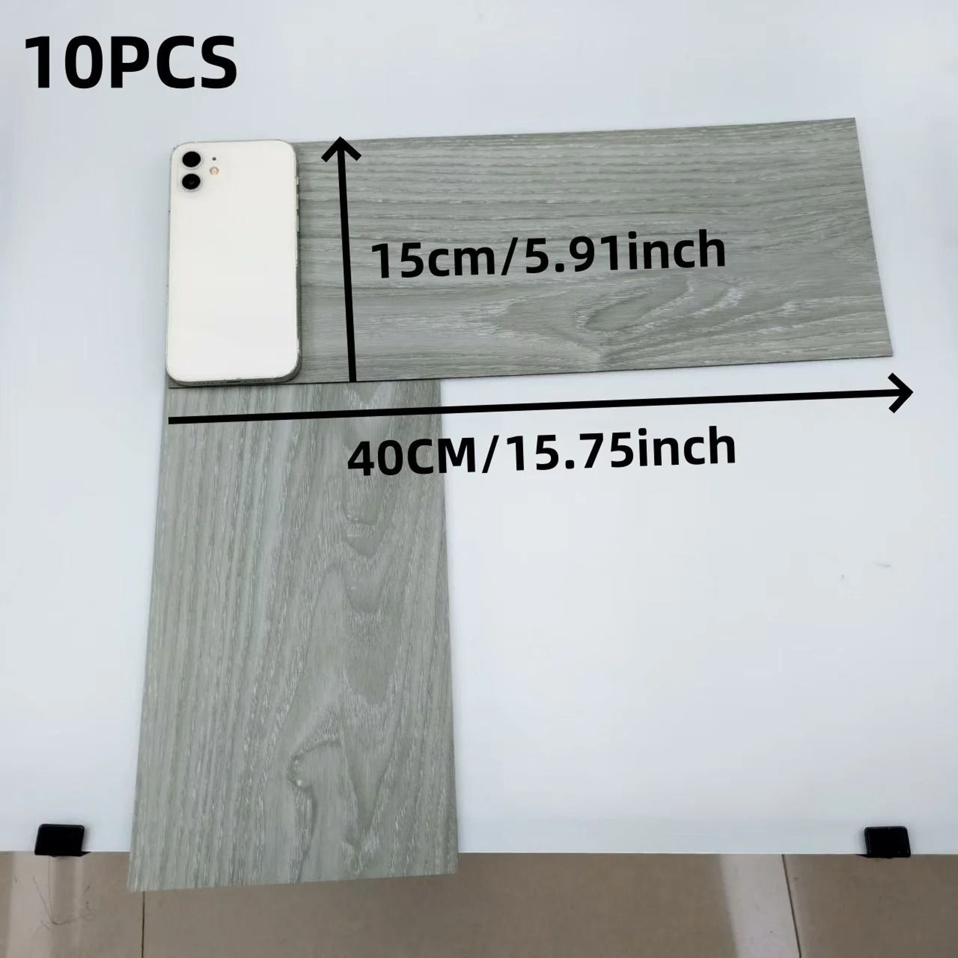 Thickened Wood Grain PVC Waterproof Self Adhesive Floor Tile Stickers 10 Sheet Pack 1