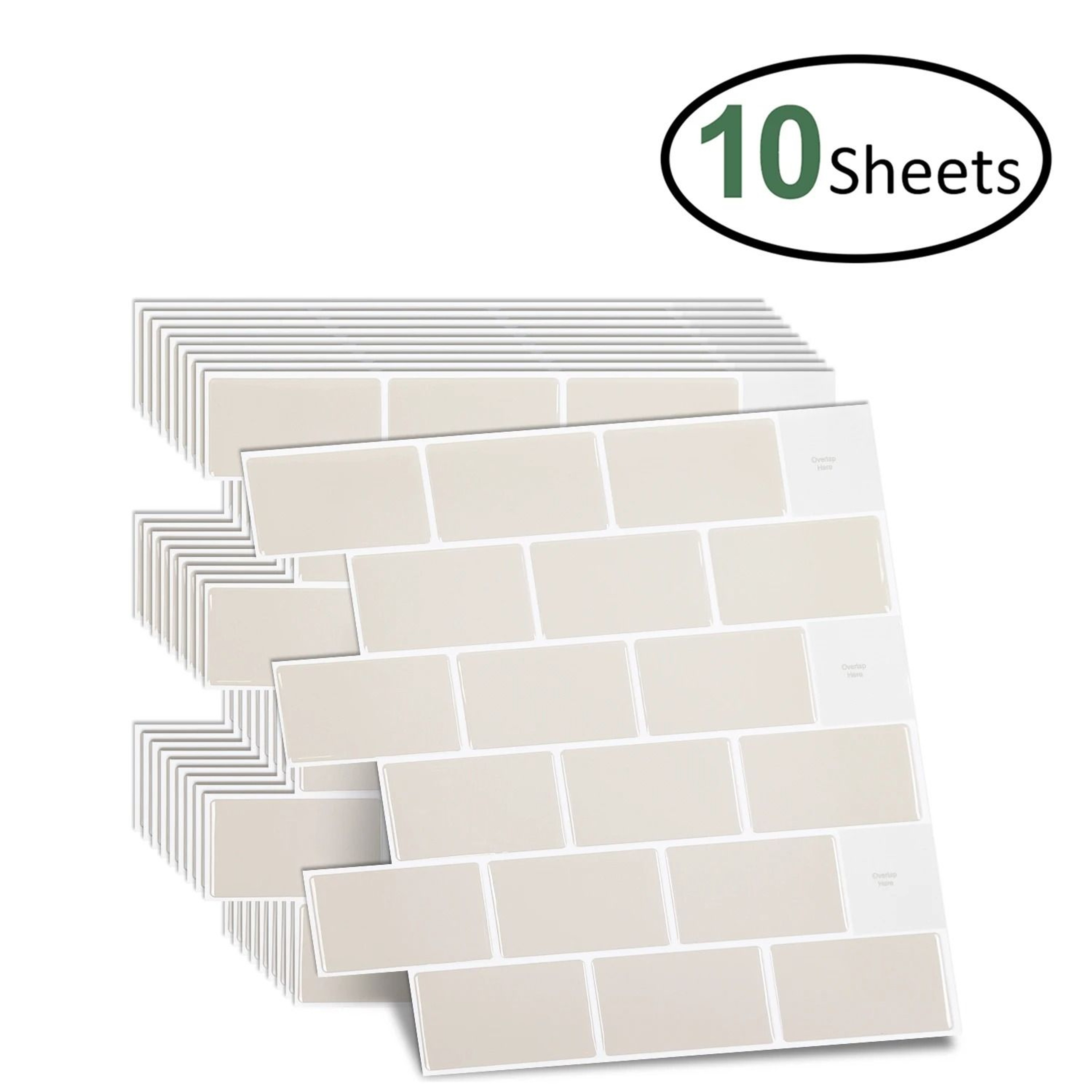 3D Pink Brick Pattern Wall Stickers Waterproof Peel Stick Tile Backsplash 10 Sheet Pack 6