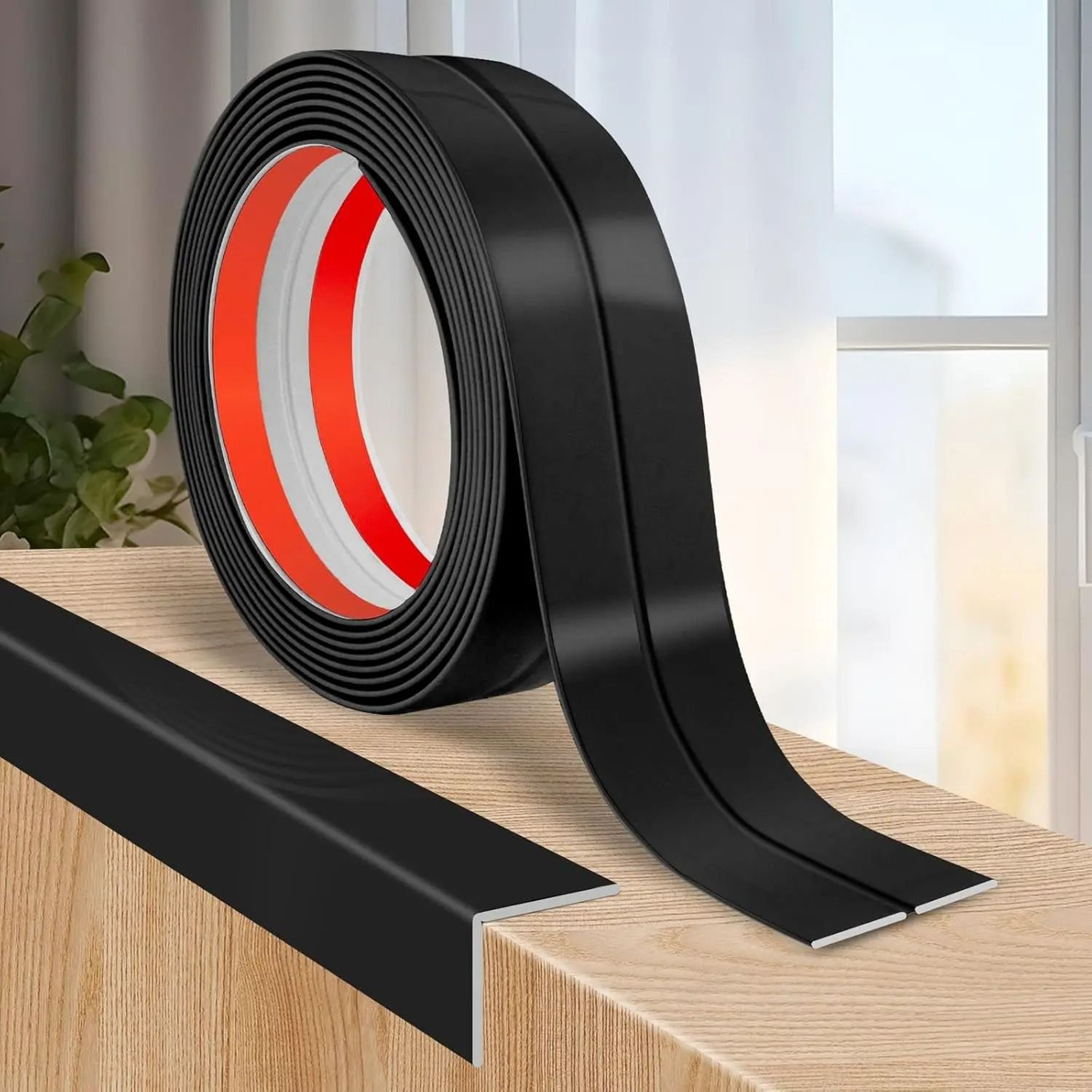 Self Adhesive PVC Inner Corner Moulding Strip Table Edge Protection Bumper Tape 6