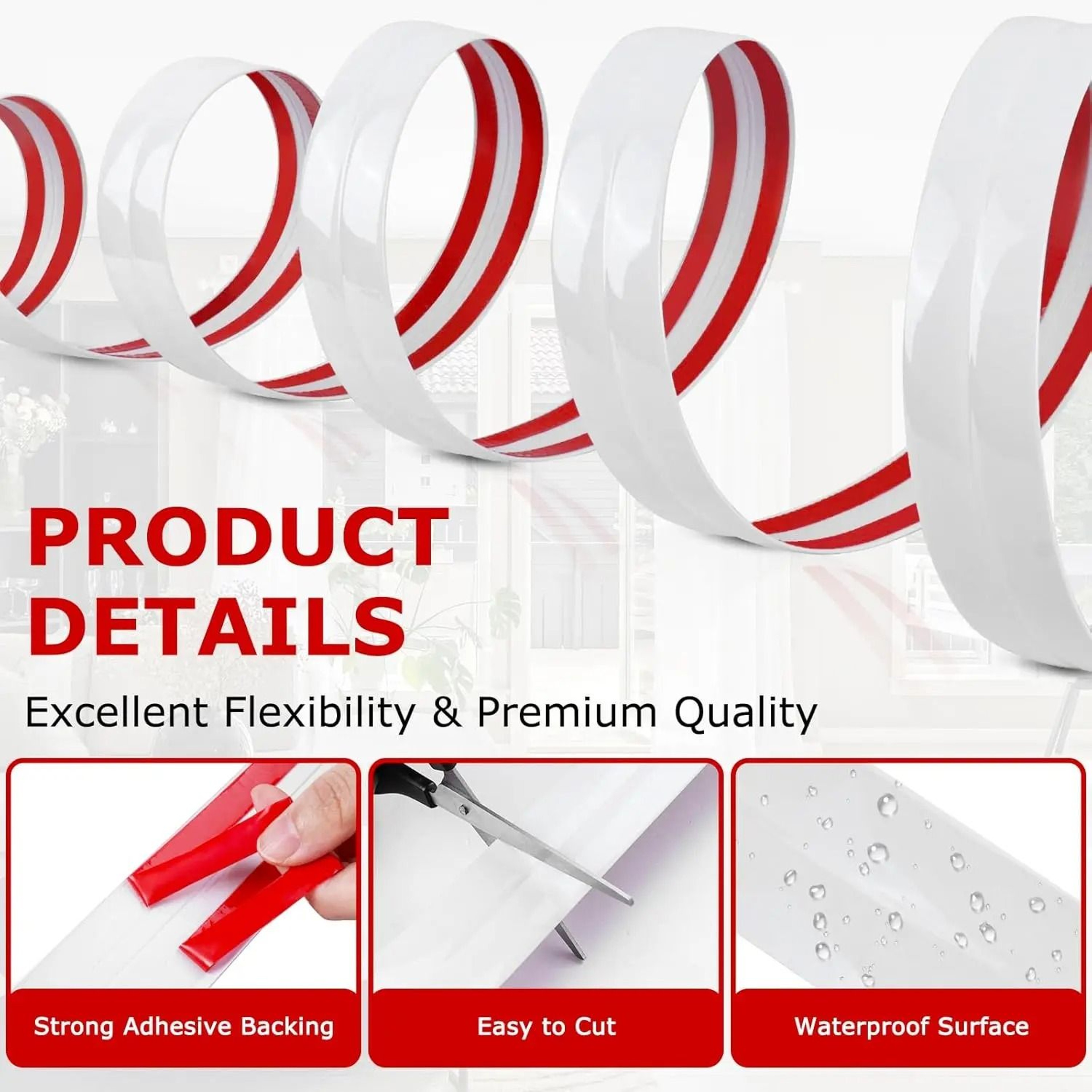 Self Adhesive PVC Inner Corner Moulding Strip Table Edge Protection Bumper Tape 3