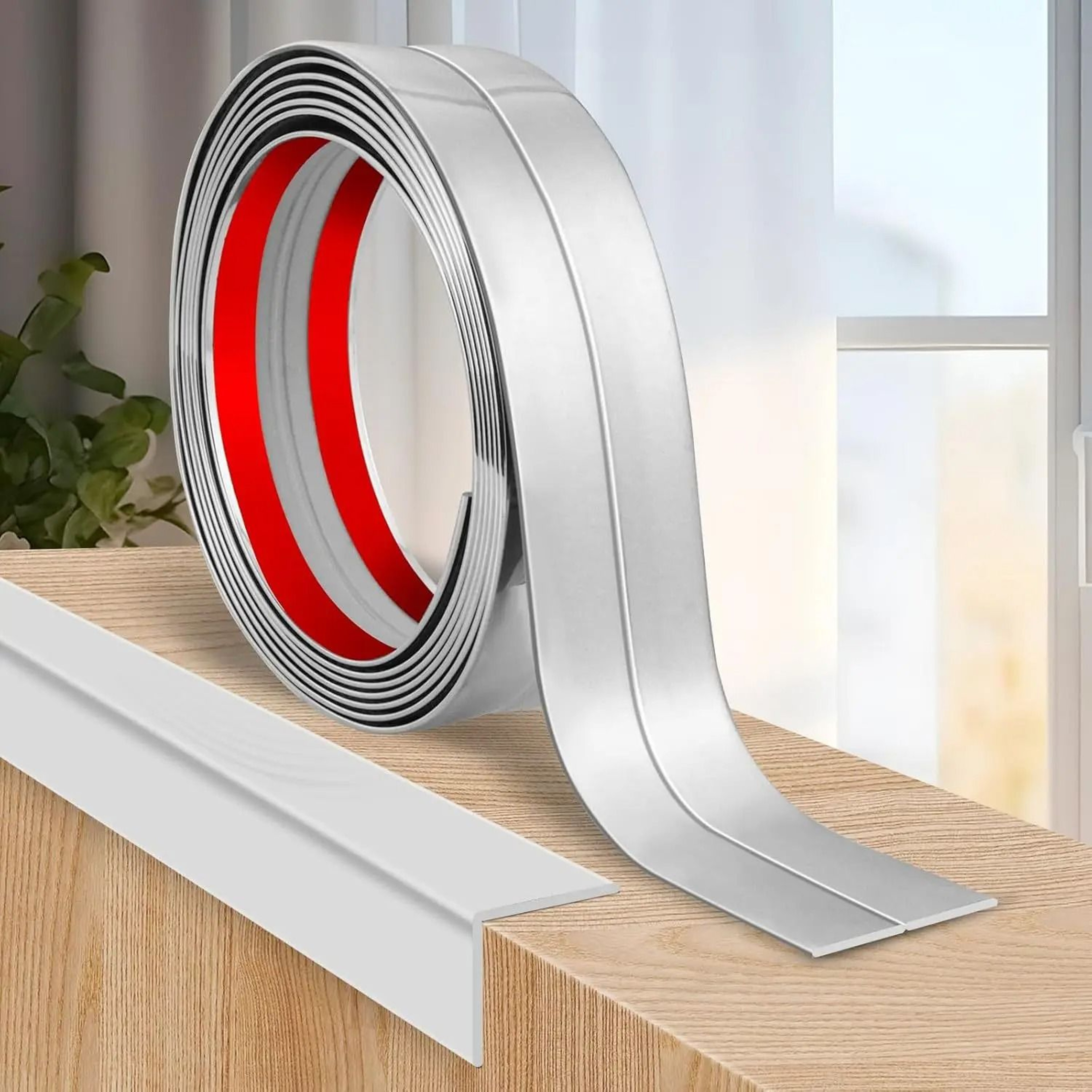 Self Adhesive PVC Inner Corner Moulding Strip Table Edge Protection Bumper Tape 8