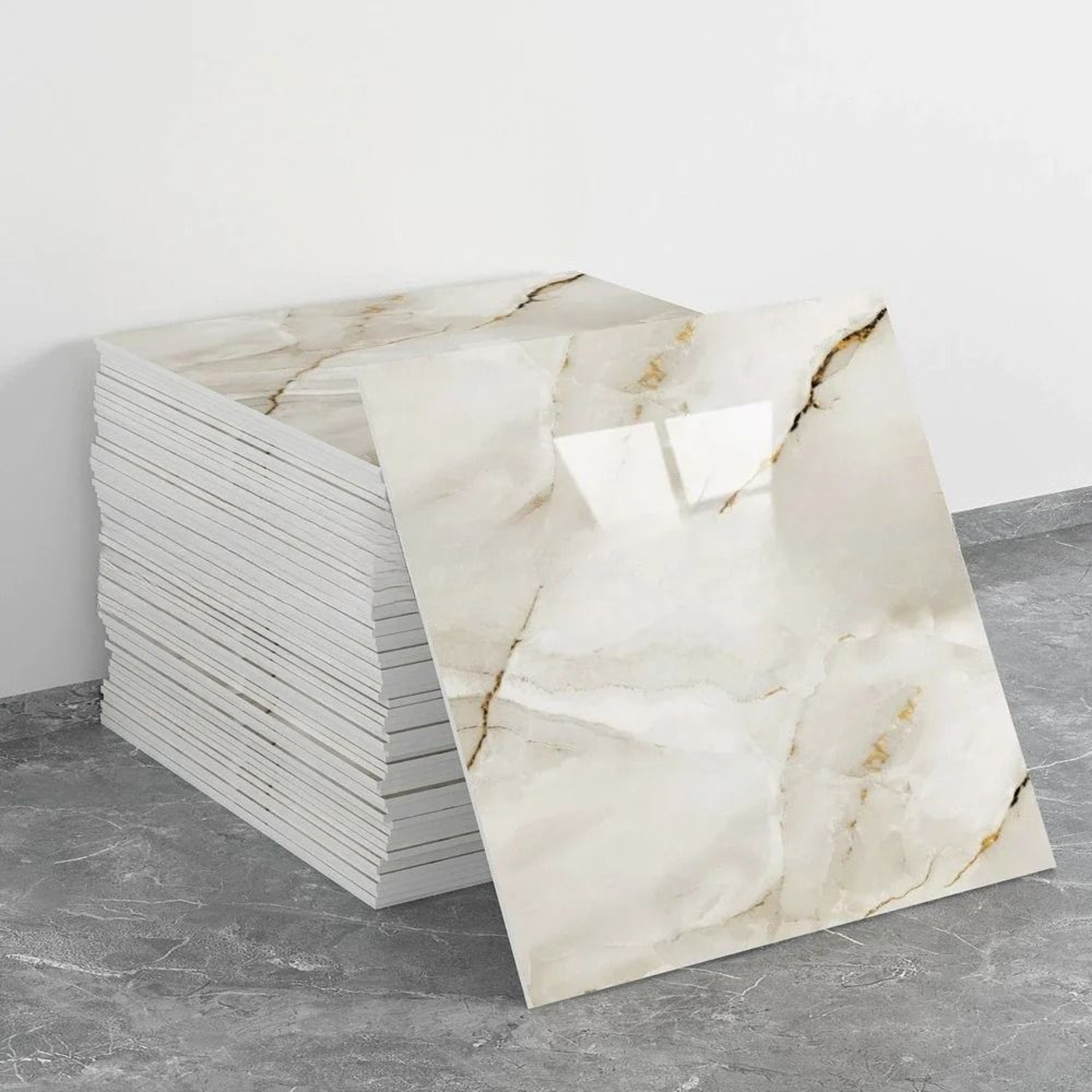 3D Marble Pattern Self Adhesive Waterproof Tile Wall Stickers Pack 8
