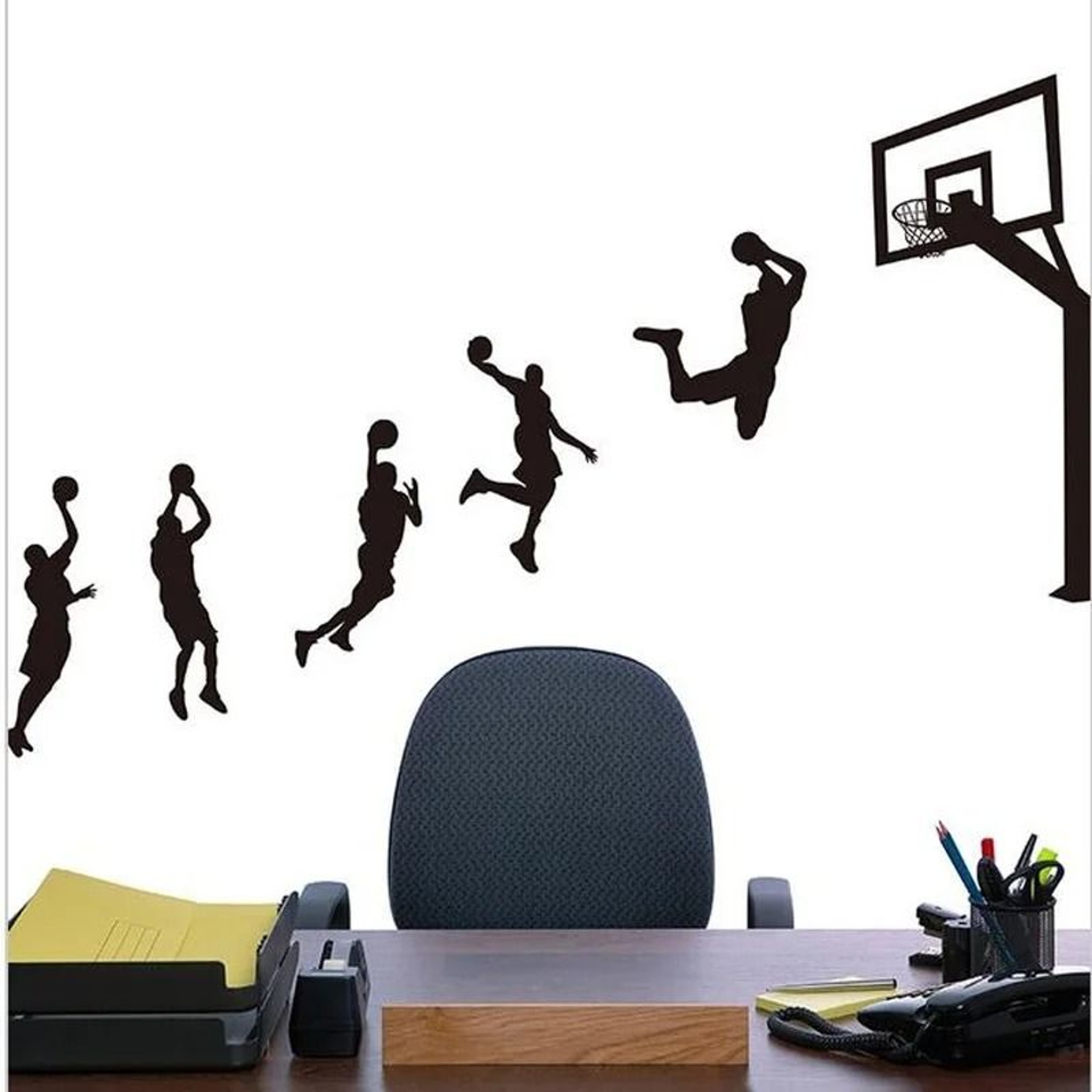 Basketball Player Action Silhouette Vinyl Wall Graphic Decal 3