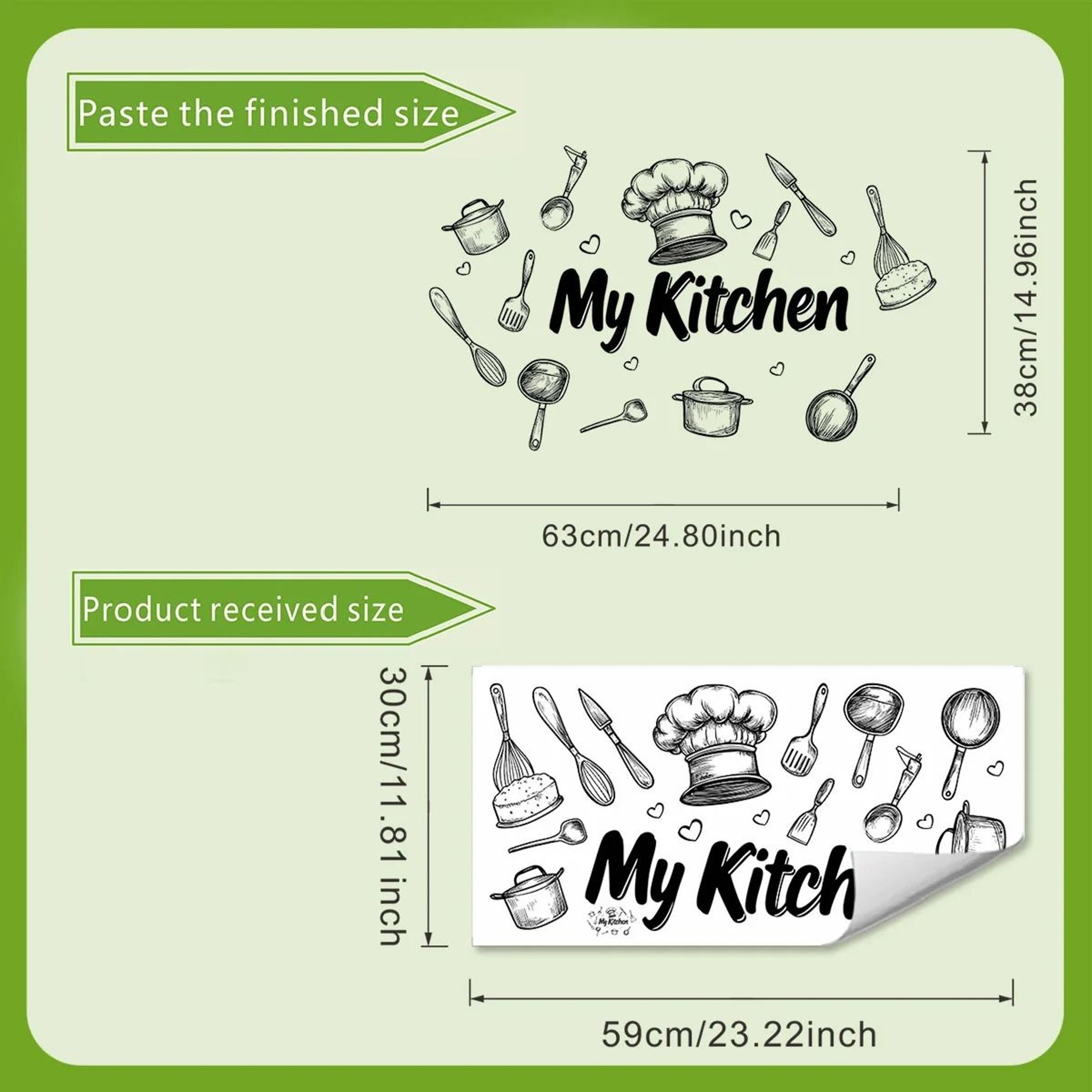 Creative Kitchen Utensils Pattern Graphic Wall Accent Vinyl Decal 3