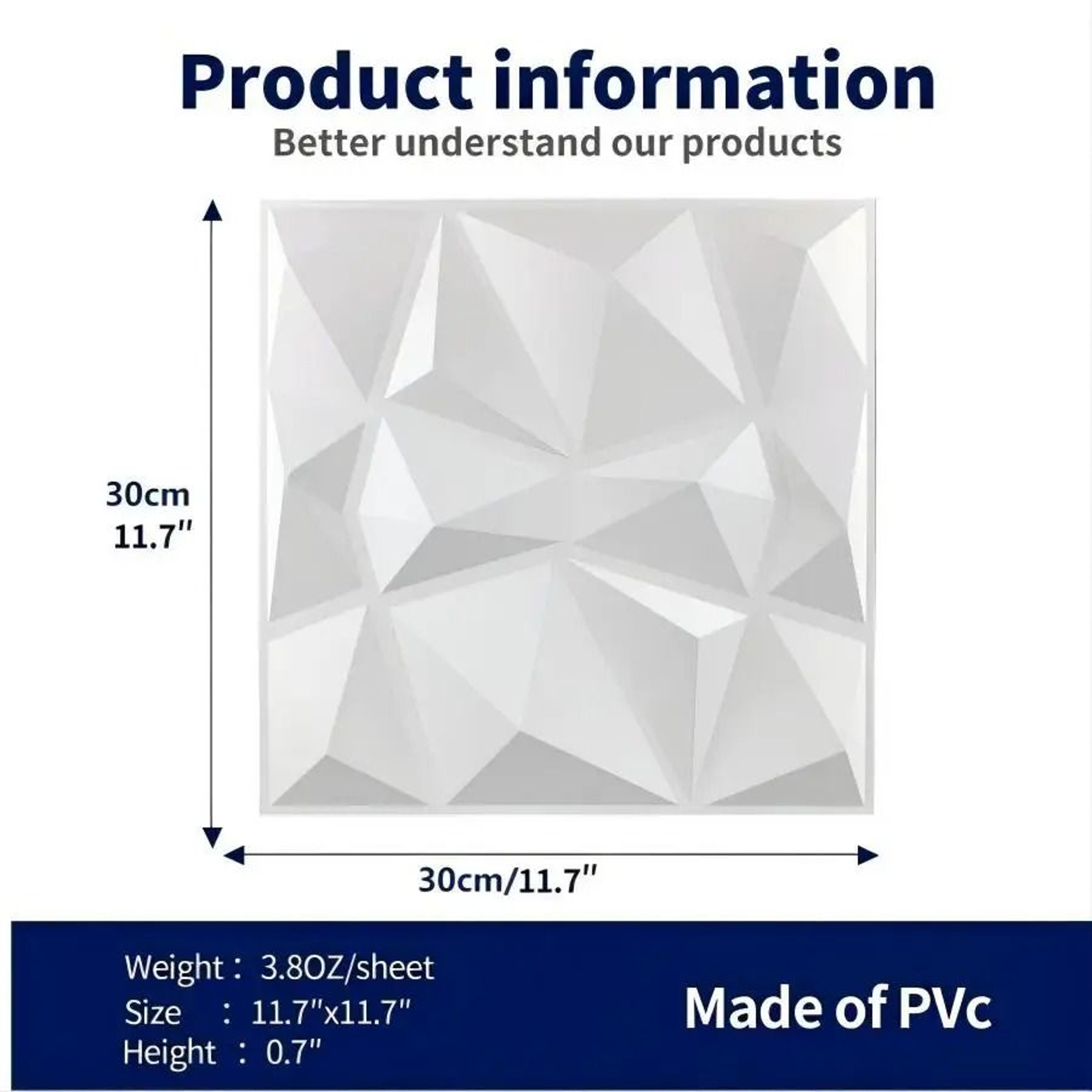 Geometric Diamond Pattern Three Dimensional Wall Panel Set 1