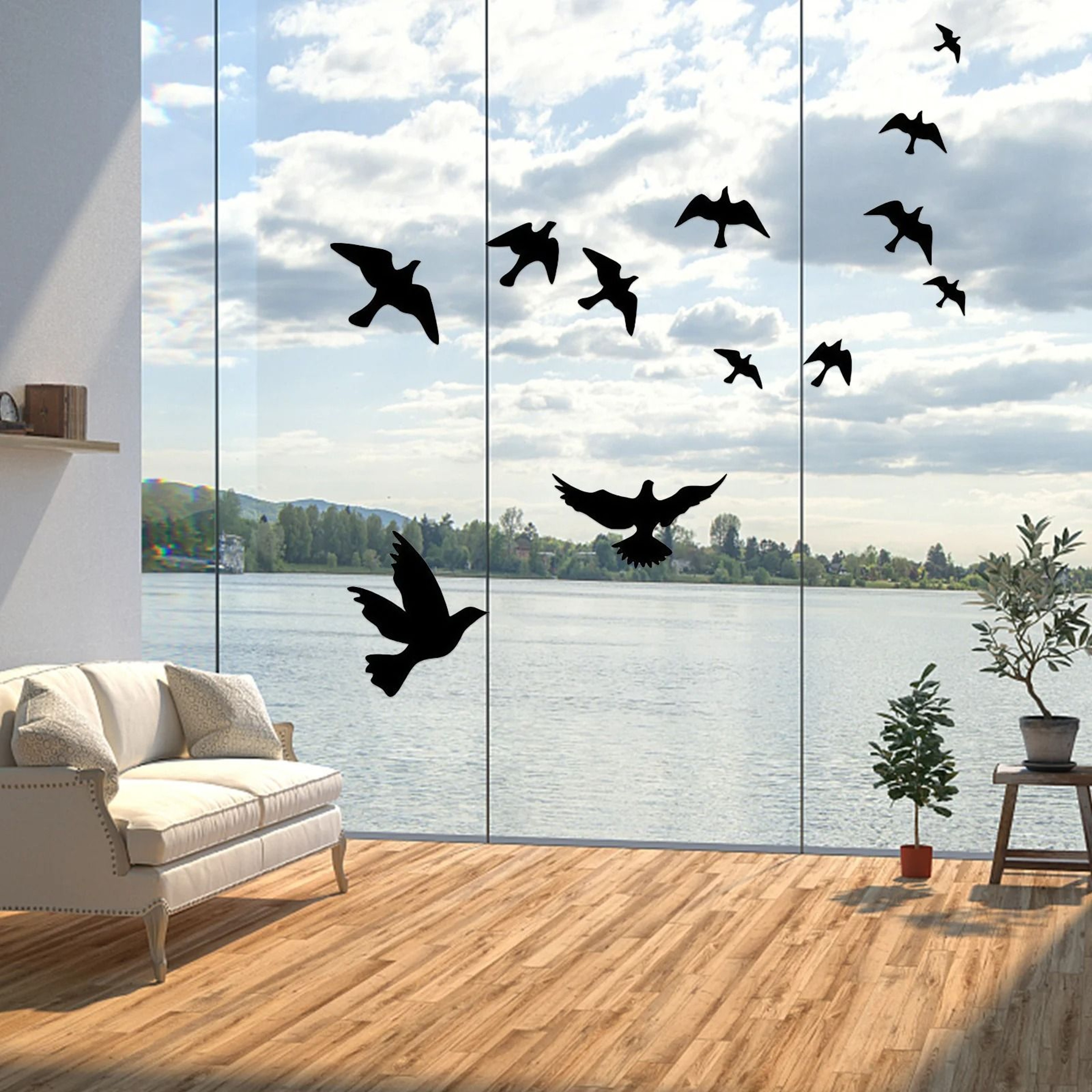 Anti Collision Window Alert Bird Silhouette Decal Set 2