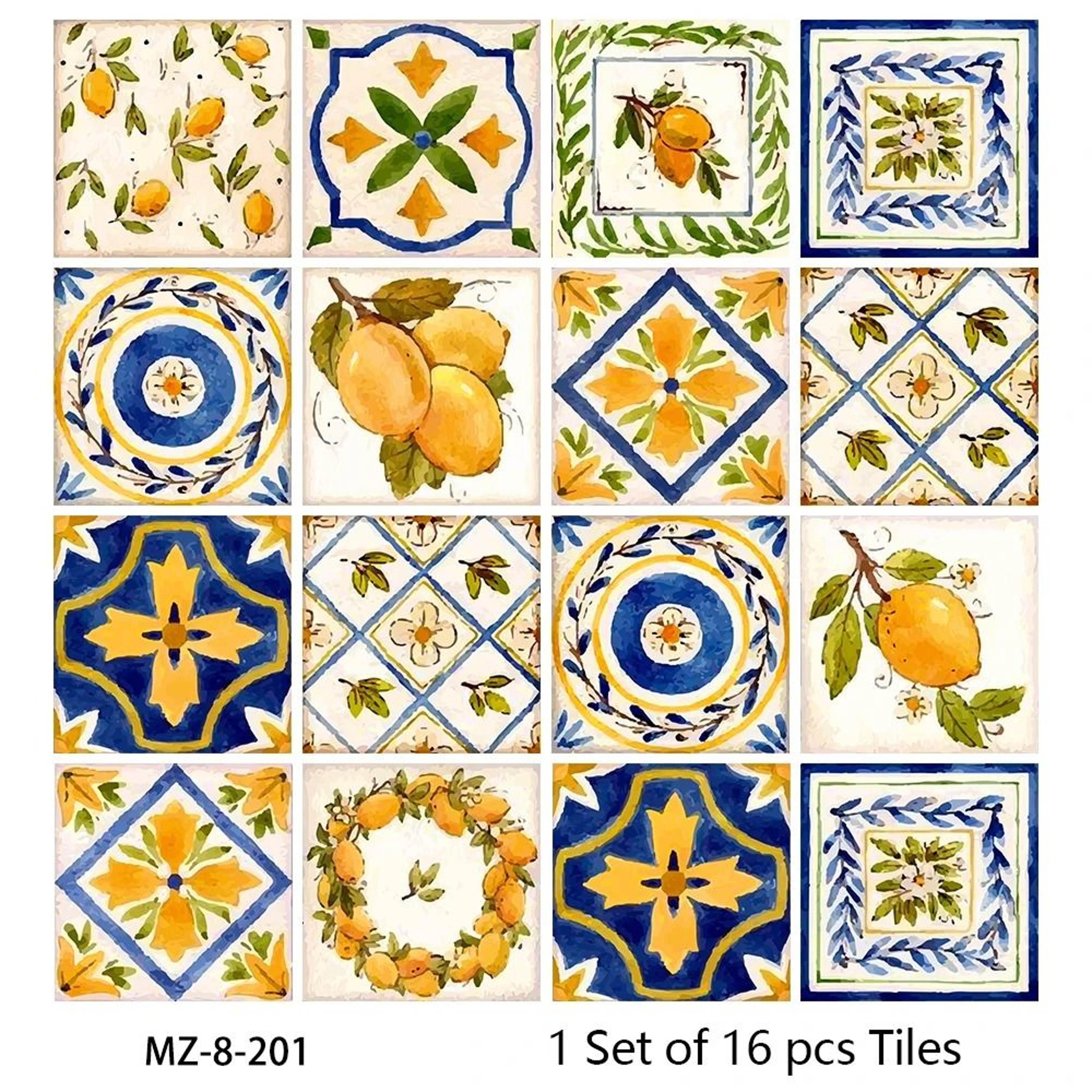 16 Piece Matte Waterproof Tile Pattern Wall and Floor Sticker Set – view 8