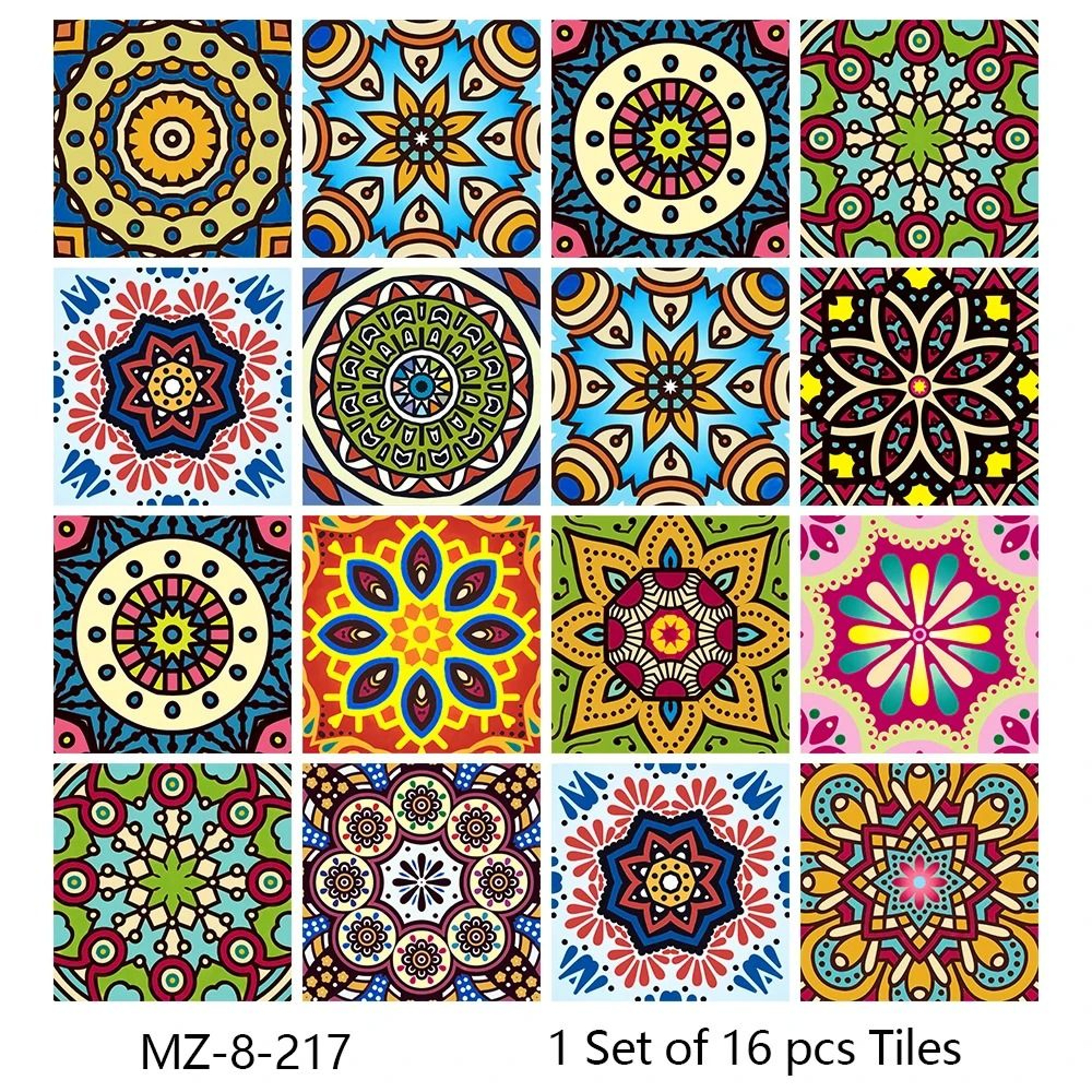 16 Piece Matte Waterproof Tile Pattern Wall And Floor Sticker Set 18