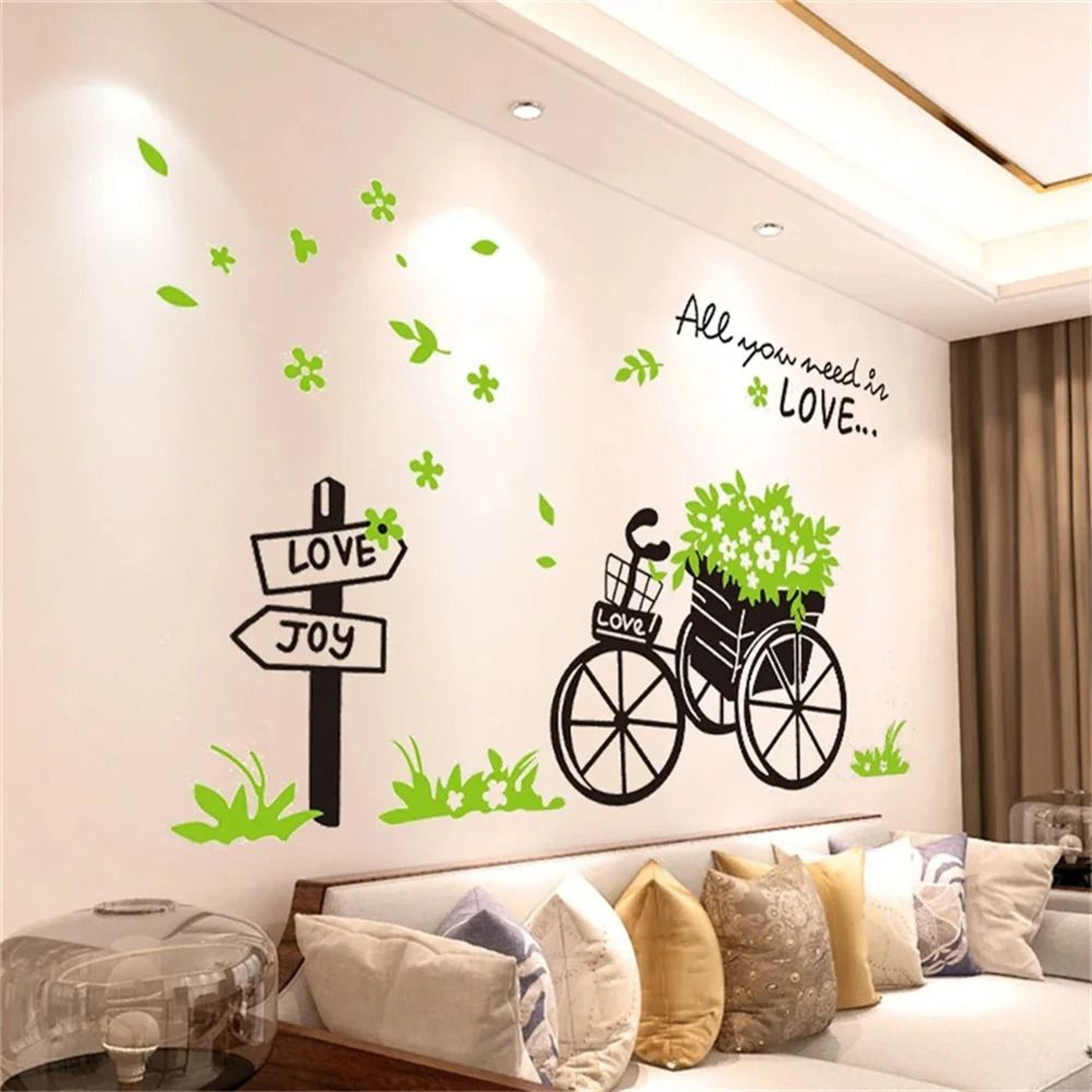 Floral Pattern Floral Wall Decor Sticker Set And Background Wallpaper Decal 24