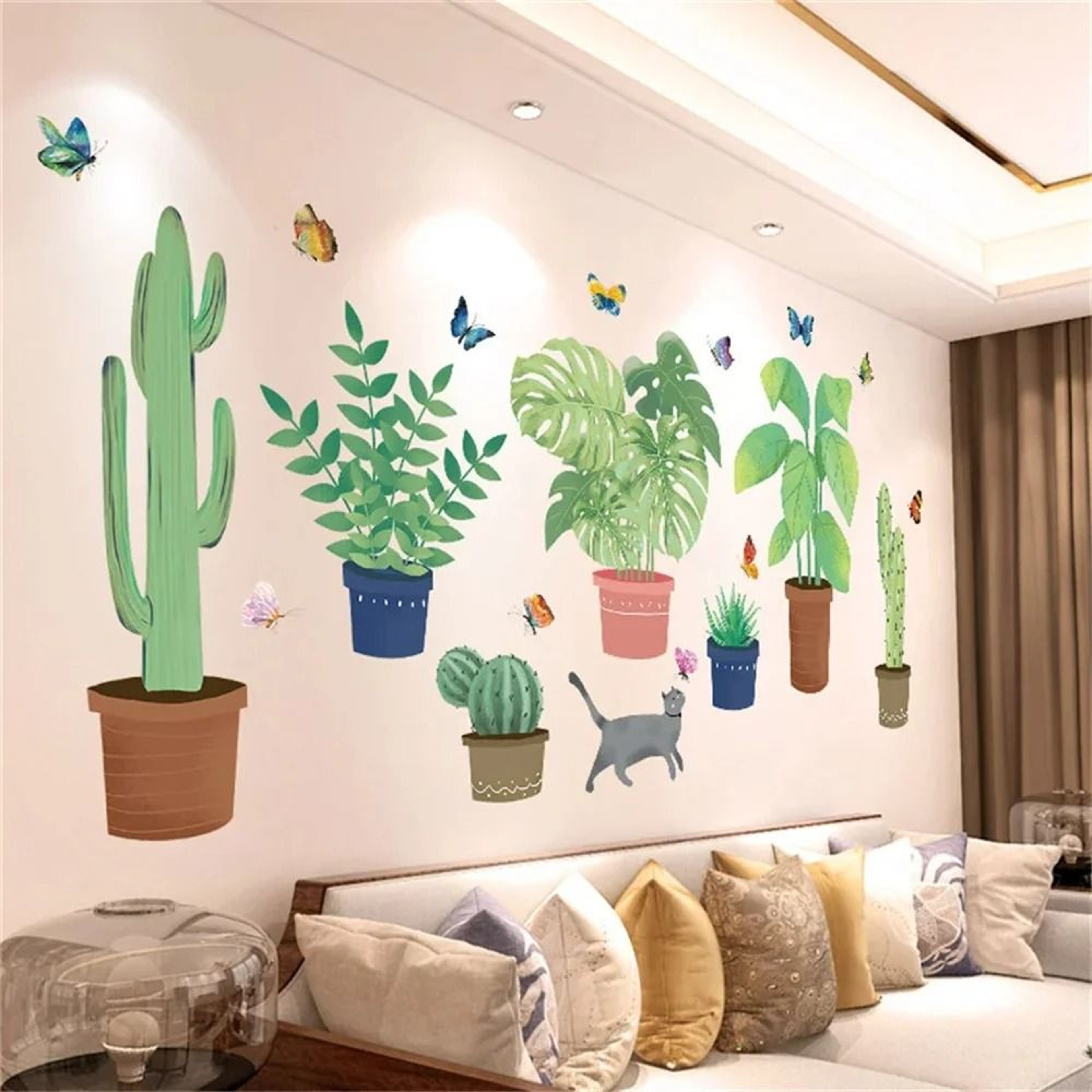 Floral Pattern Floral Wall Decor Sticker Set And Background Wallpaper Decal 20